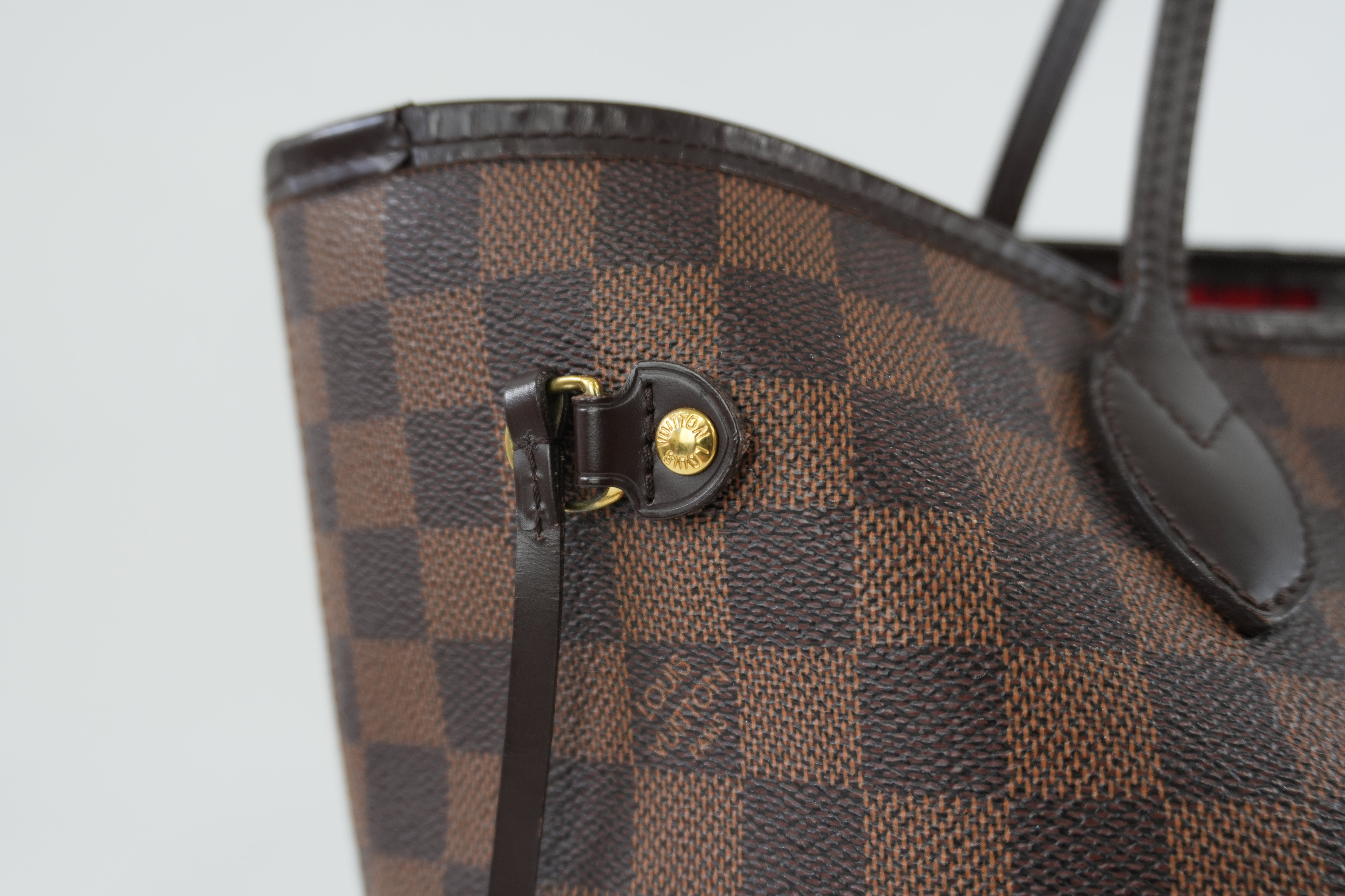 Louis Vuitton Damier Ebene Neverfull MM Shoulder Tote Bag Used