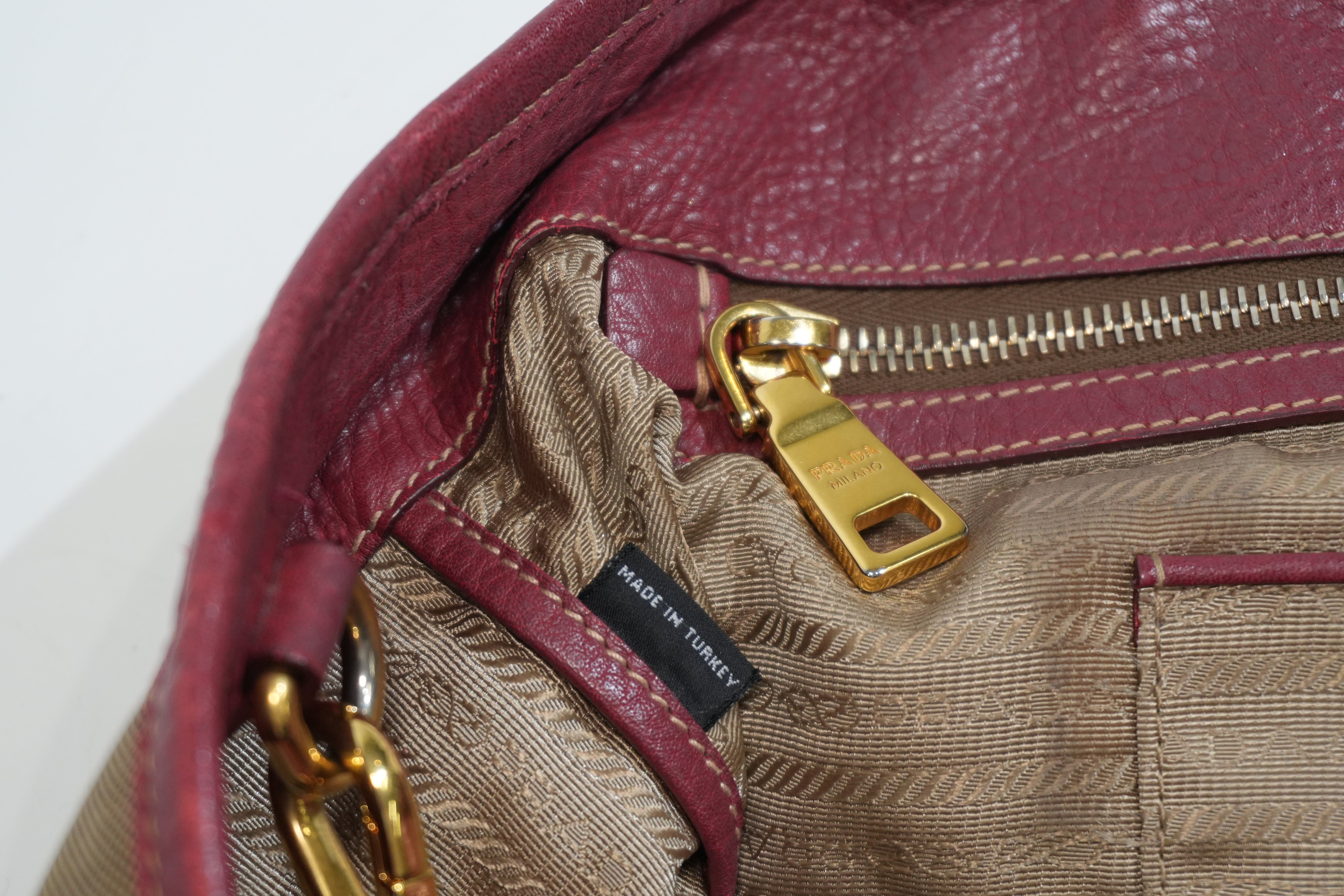 Pre-owned Prada Jacquard Two Way Tote Bag Brown