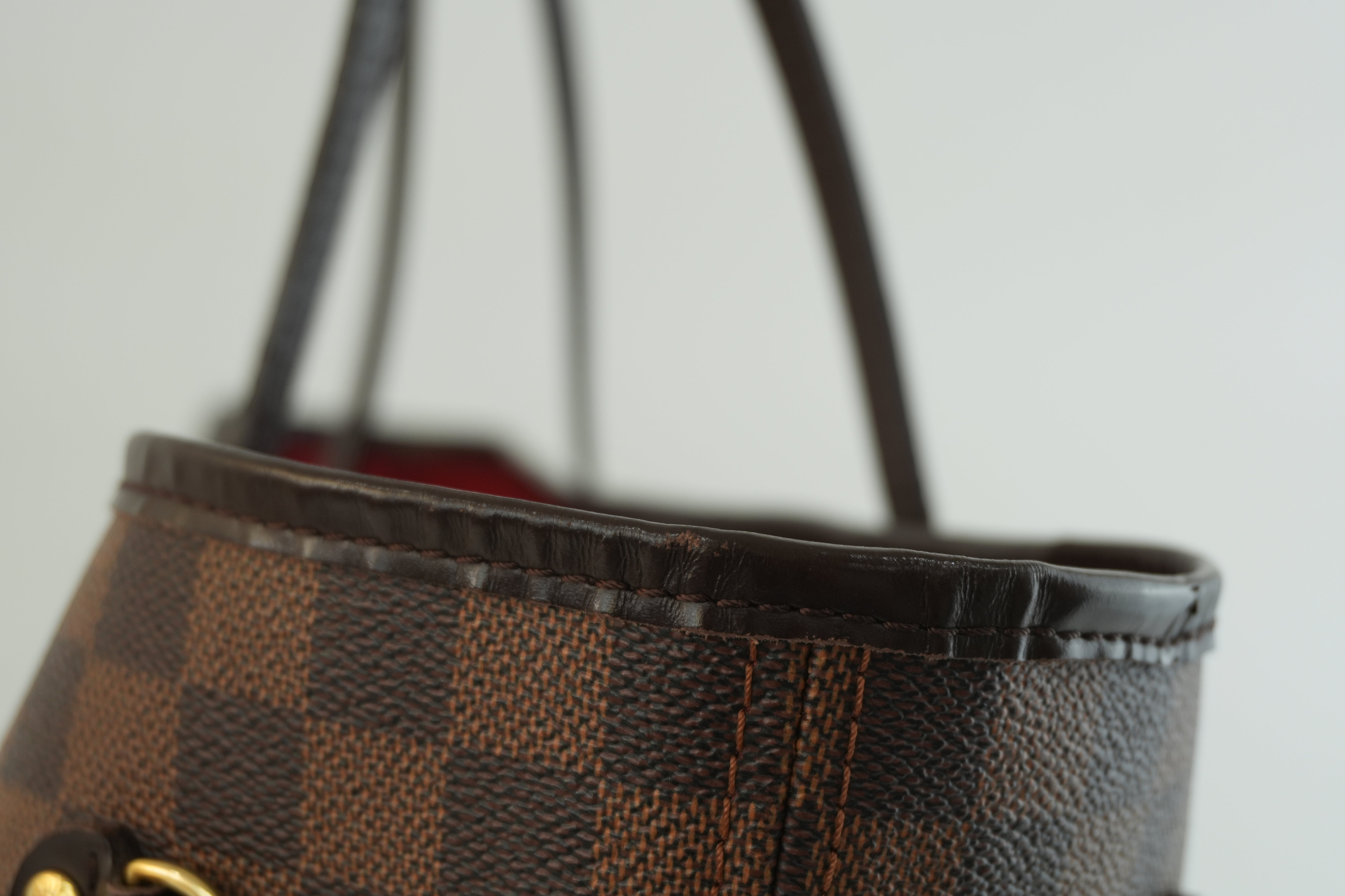 Louis Vuitton Damier Ebene Neverfull MM Shoulder Tote Bag Used