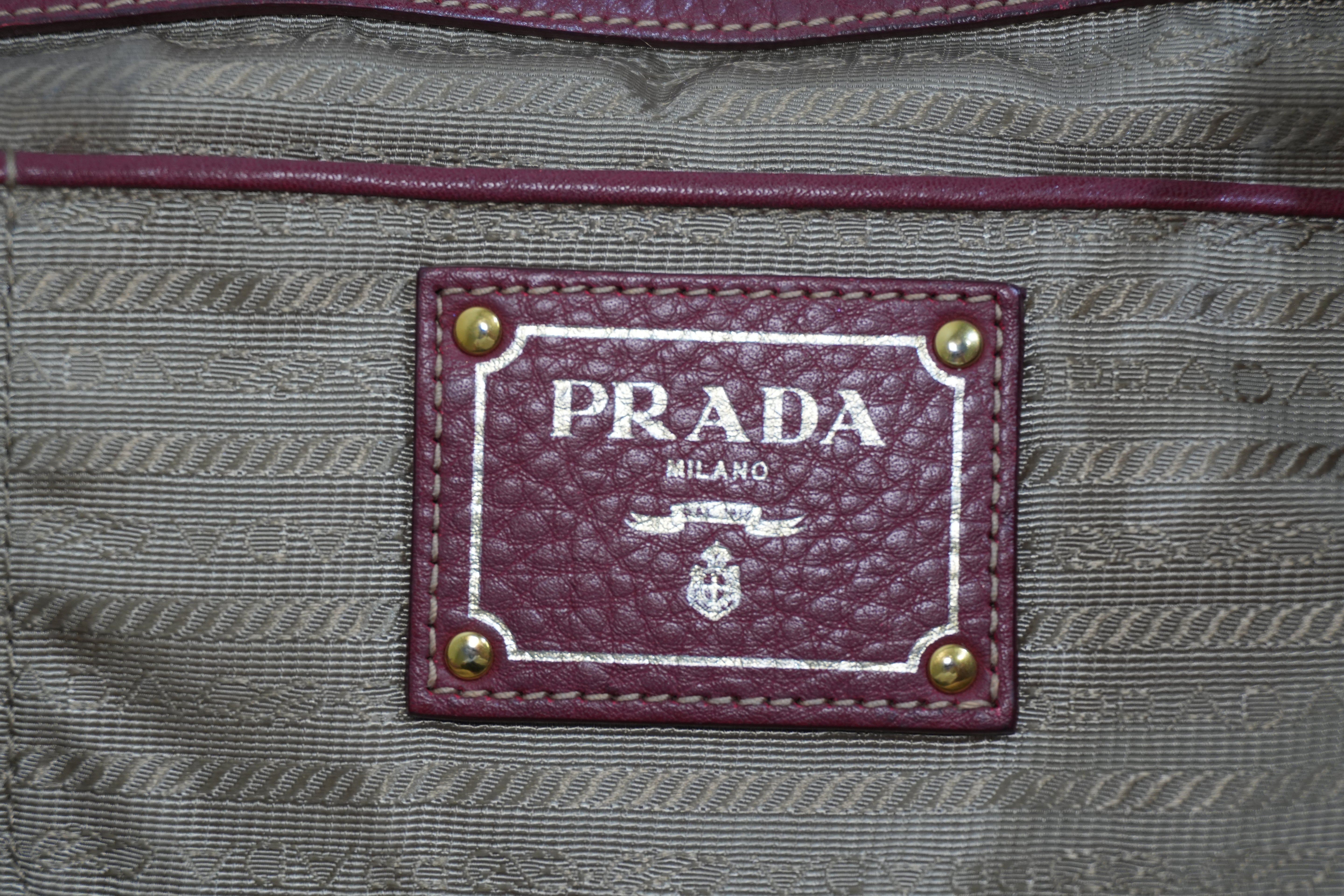 Pre-owned Prada Jacquard Two Way Tote Bag Brown