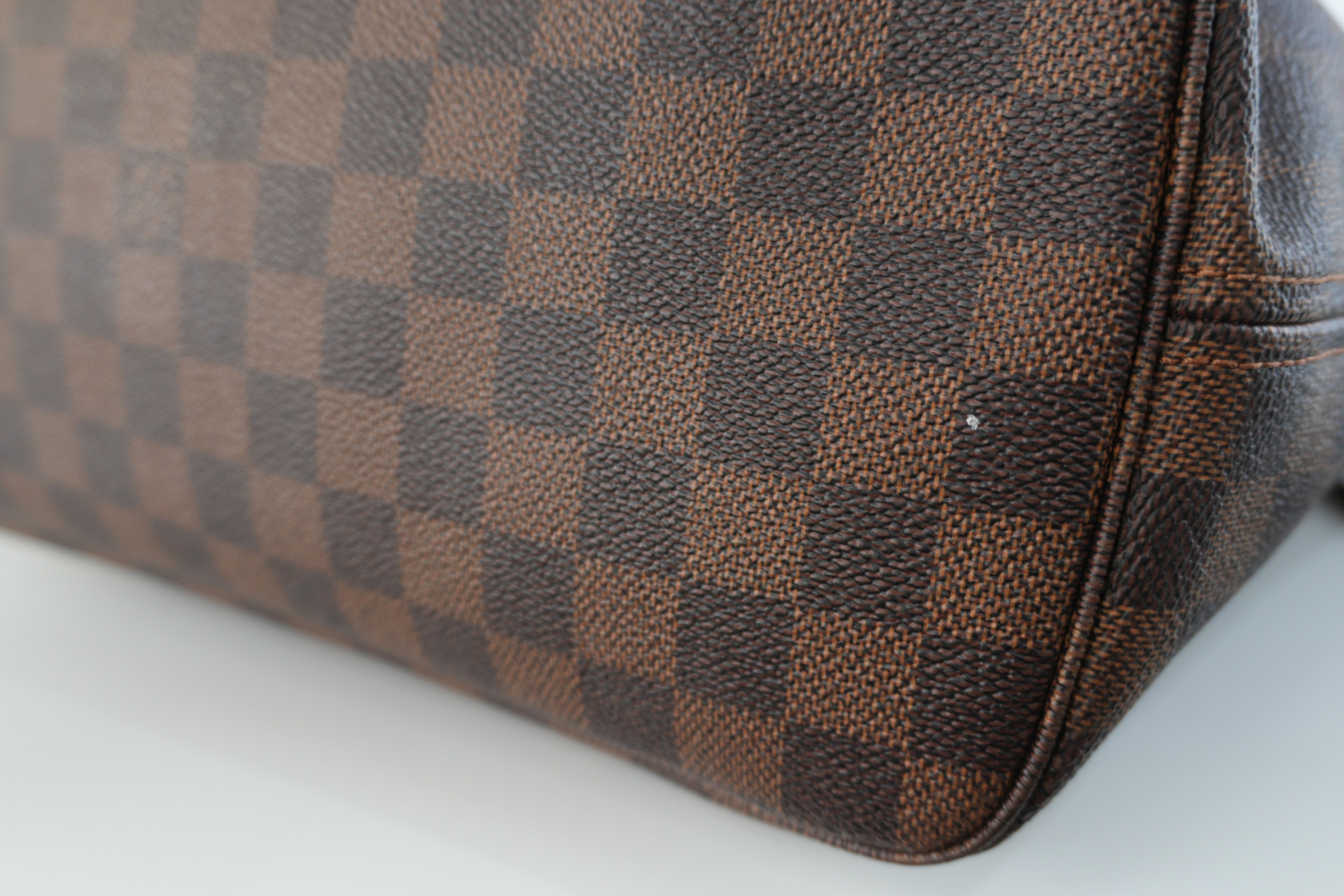 Louis Vuitton Damier Ebene Neverfull MM Shoulder Tote Bag Used