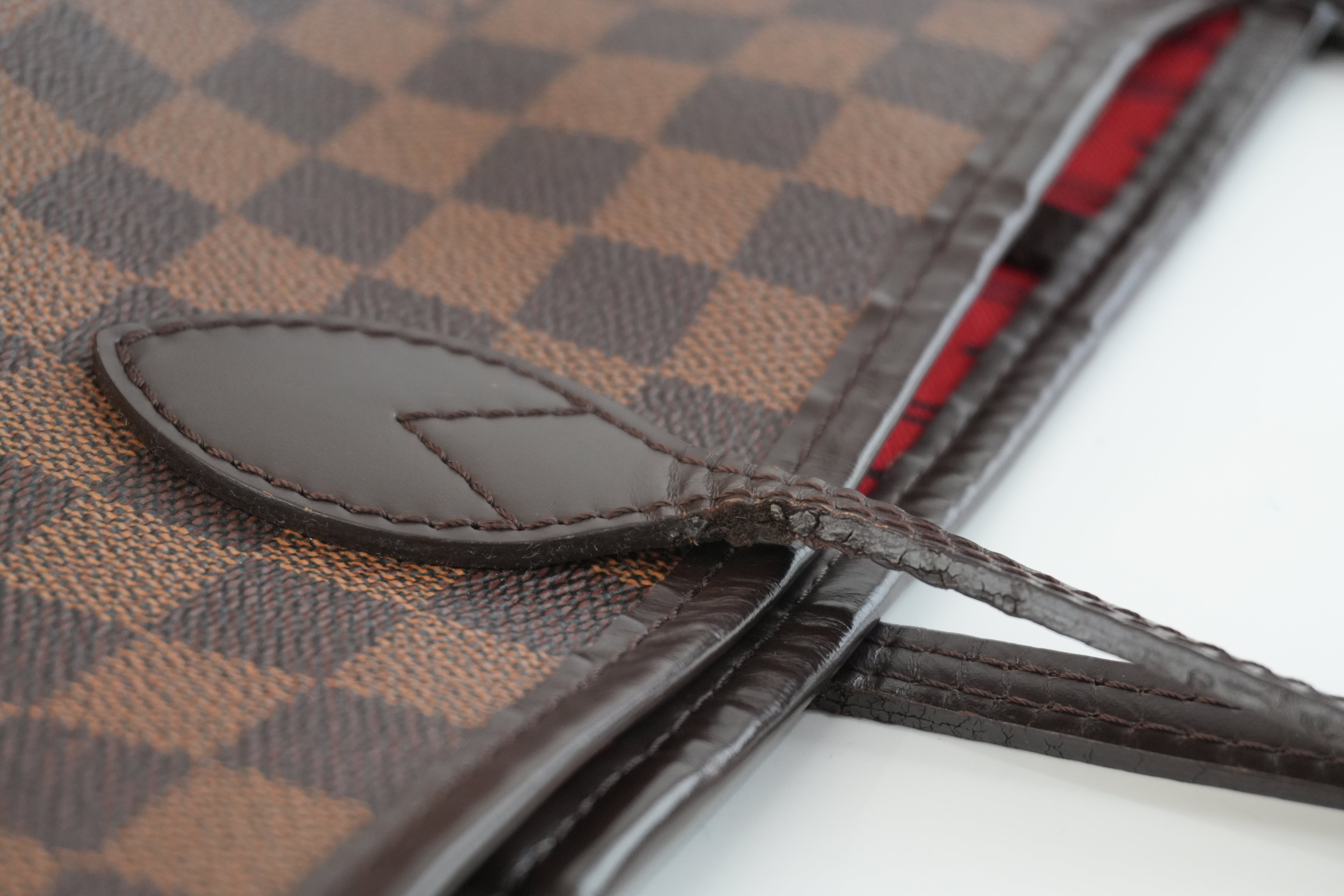 Louis Vuitton Damier Ebene Neverfull MM Shoulder Tote Bag Used