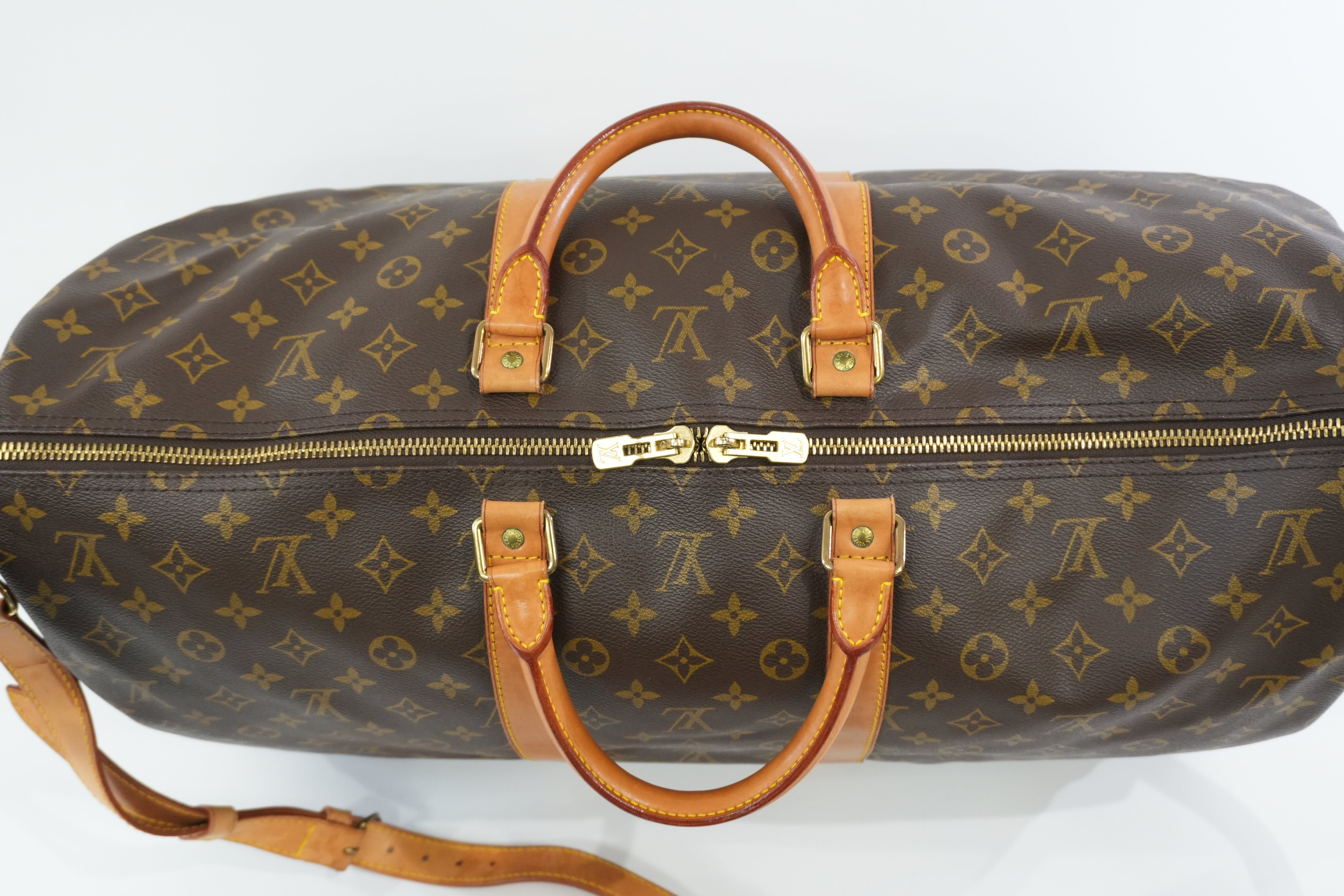Pre-owned Louis Vuitton Monogram Keepall 55 Bandouliere