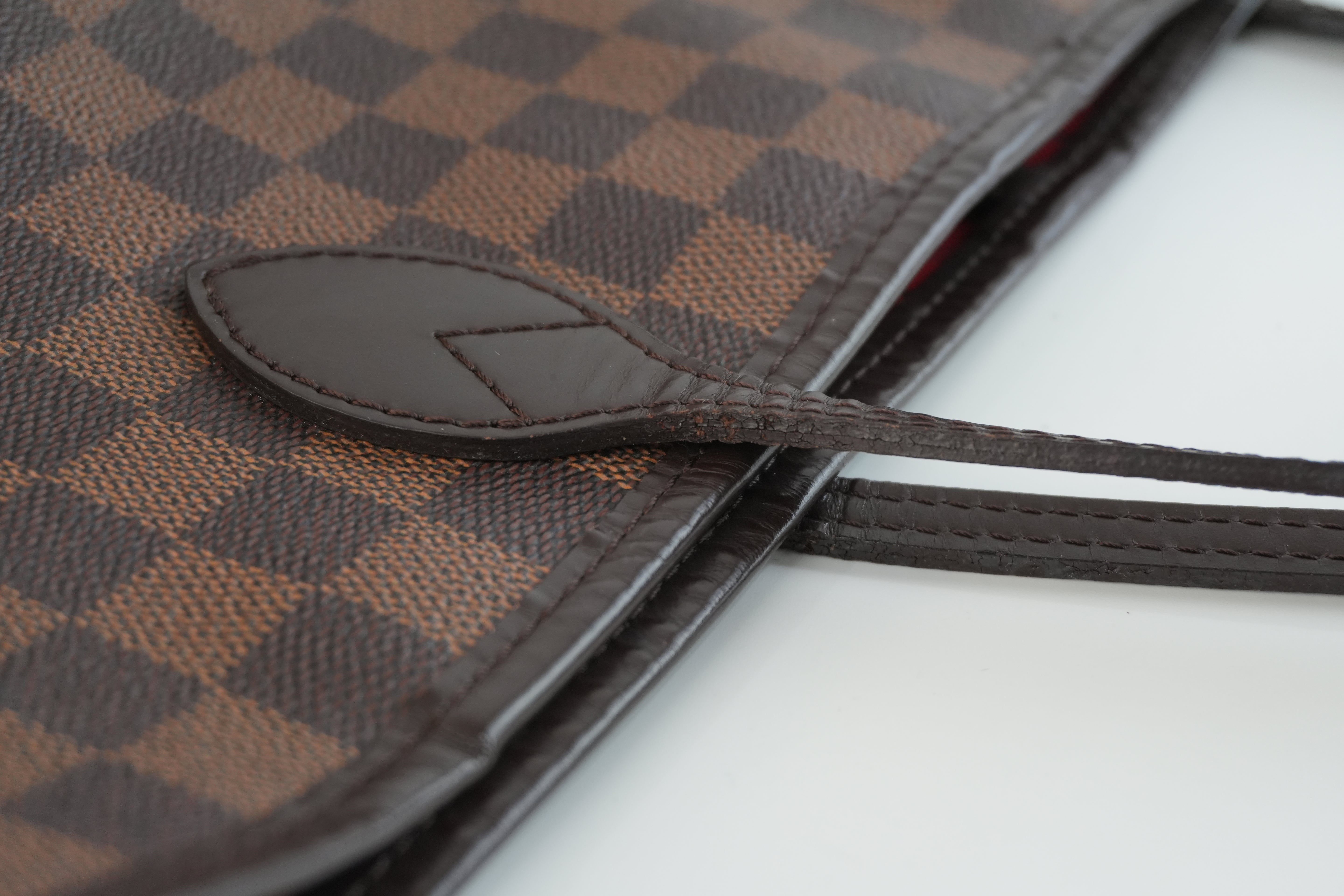 Louis Vuitton Damier Ebene Neverfull MM Shoulder Tote Bag Used