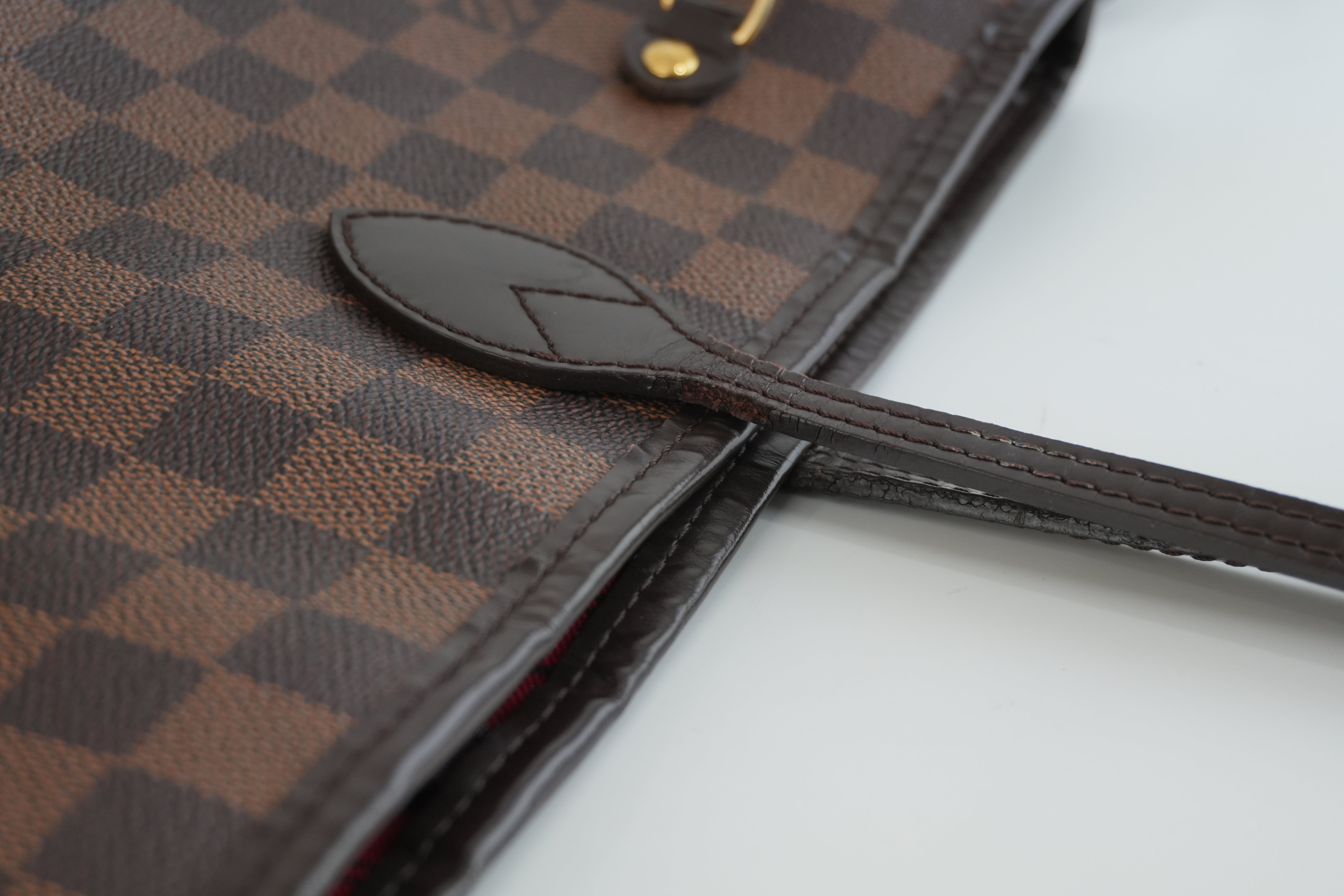 Louis Vuitton Damier Ebene Neverfull MM Shoulder Tote Bag Used