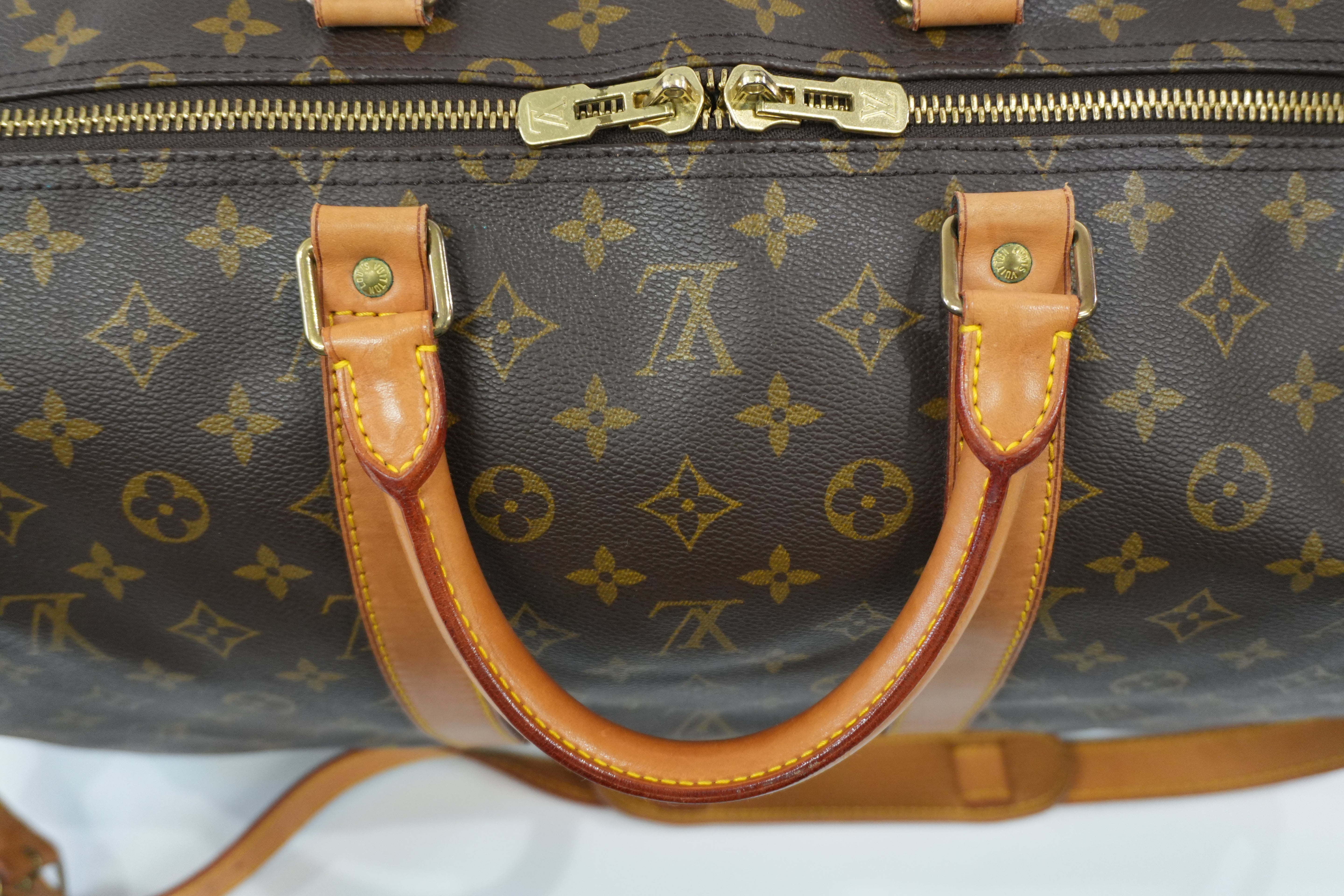 Pre-owned Louis Vuitton Monogram Keepall 55 Bandouliere