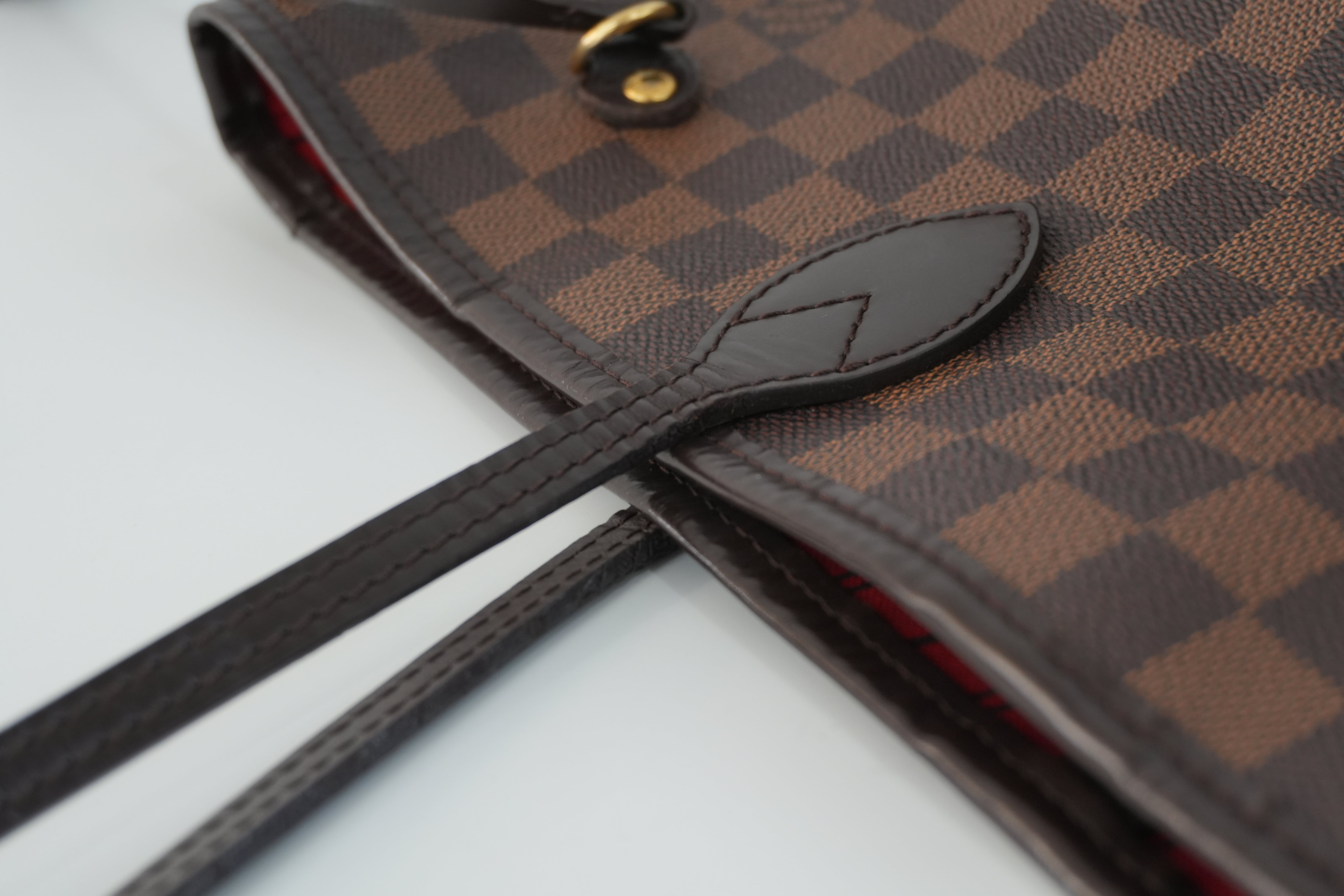 Louis Vuitton Damier Ebene Neverfull MM Shoulder Tote Bag Used