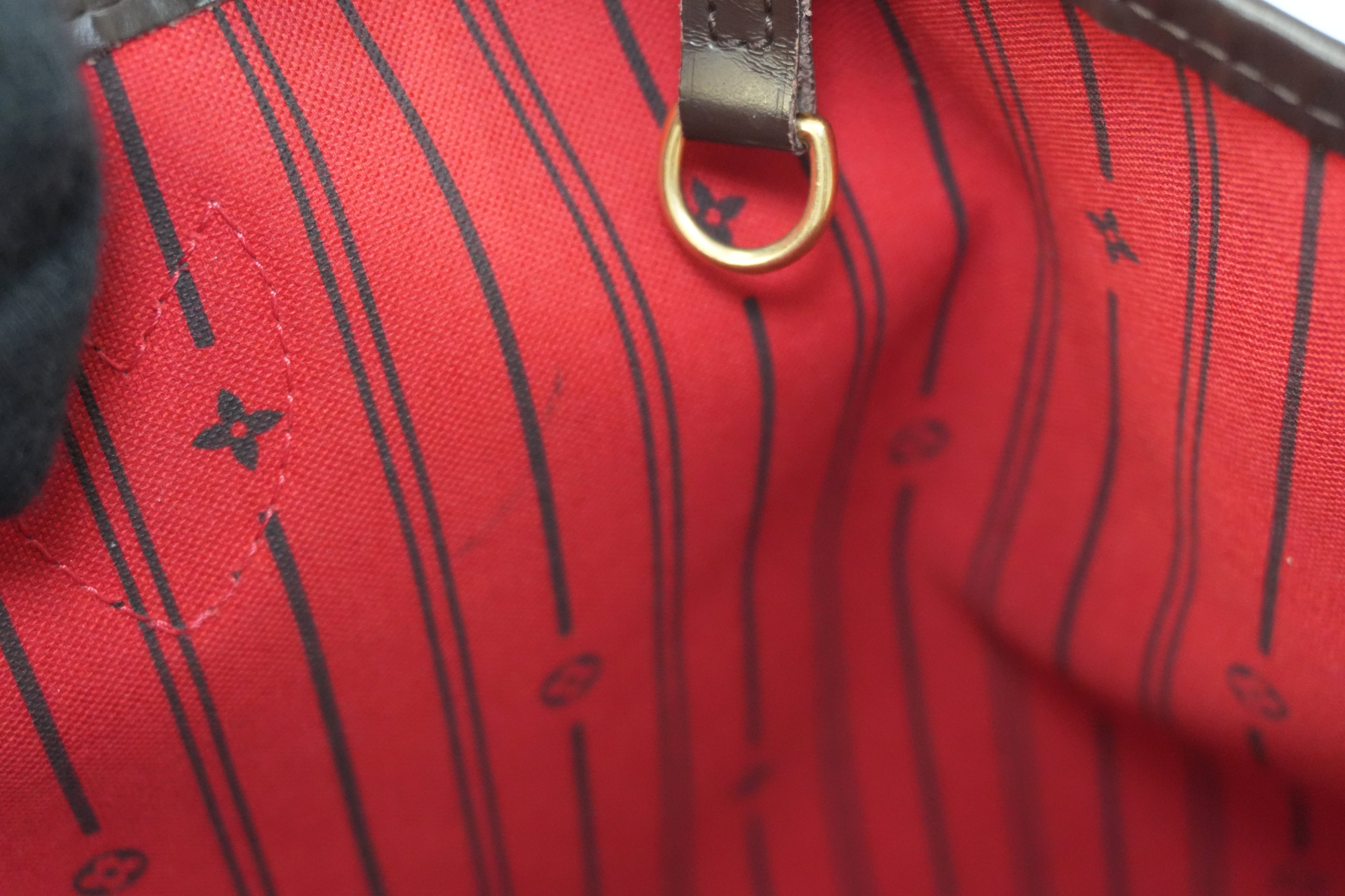 Louis Vuitton Damier Ebene Neverfull MM Shoulder Tote Bag Used