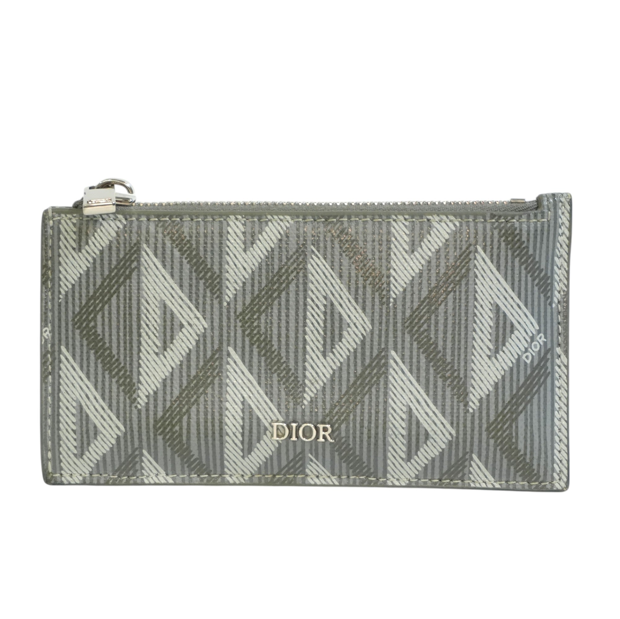 Pre-owned Dior Card and Coin Case Gray
