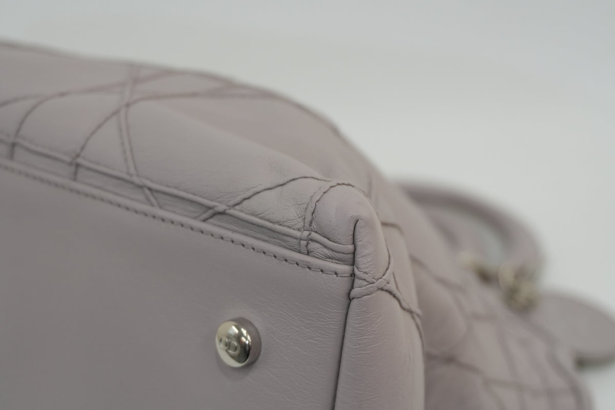 Pre-Owned Dior Cannage Quilted Granville Handbag Purple