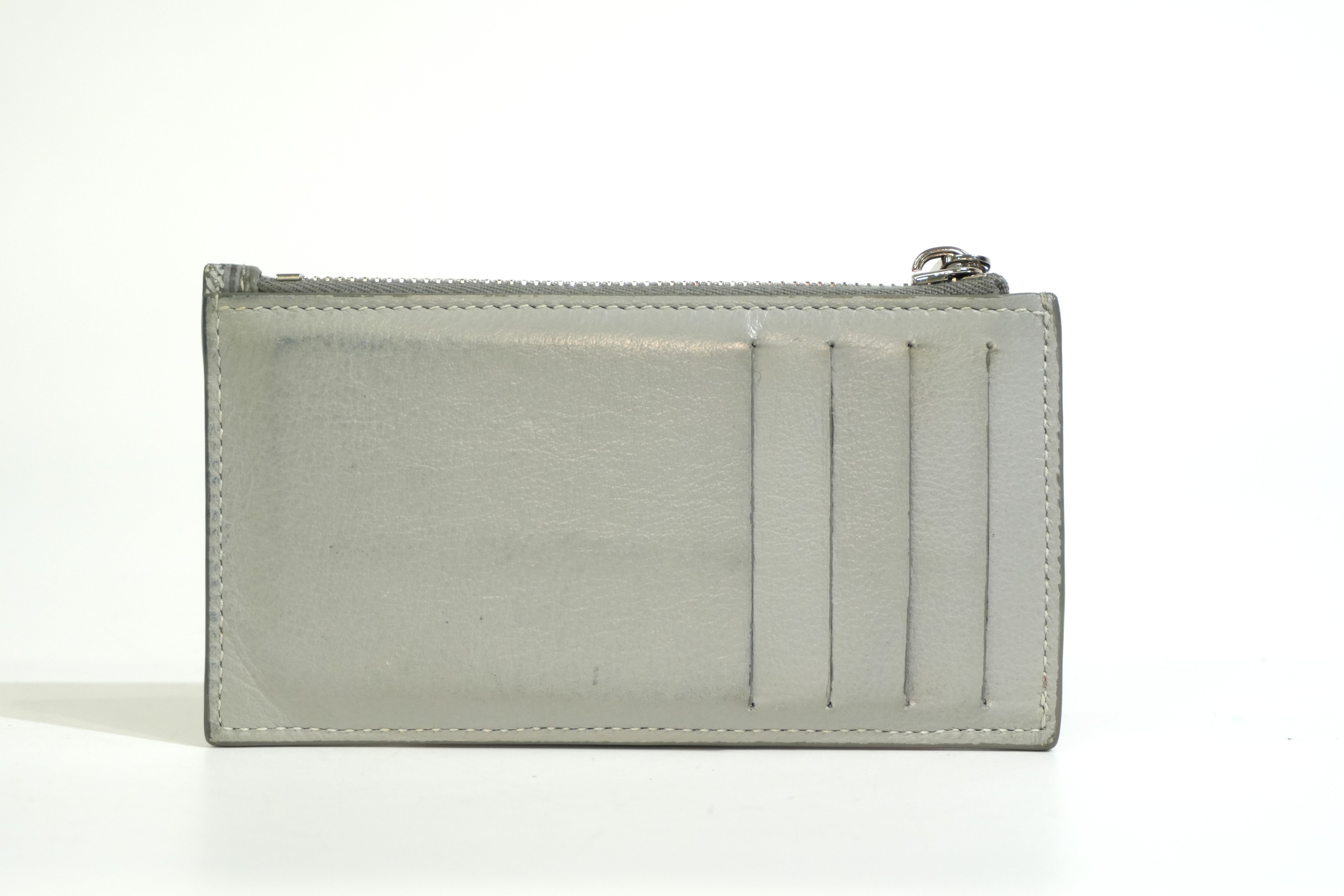 Pre-owned Dior Card and Coin Case Gray