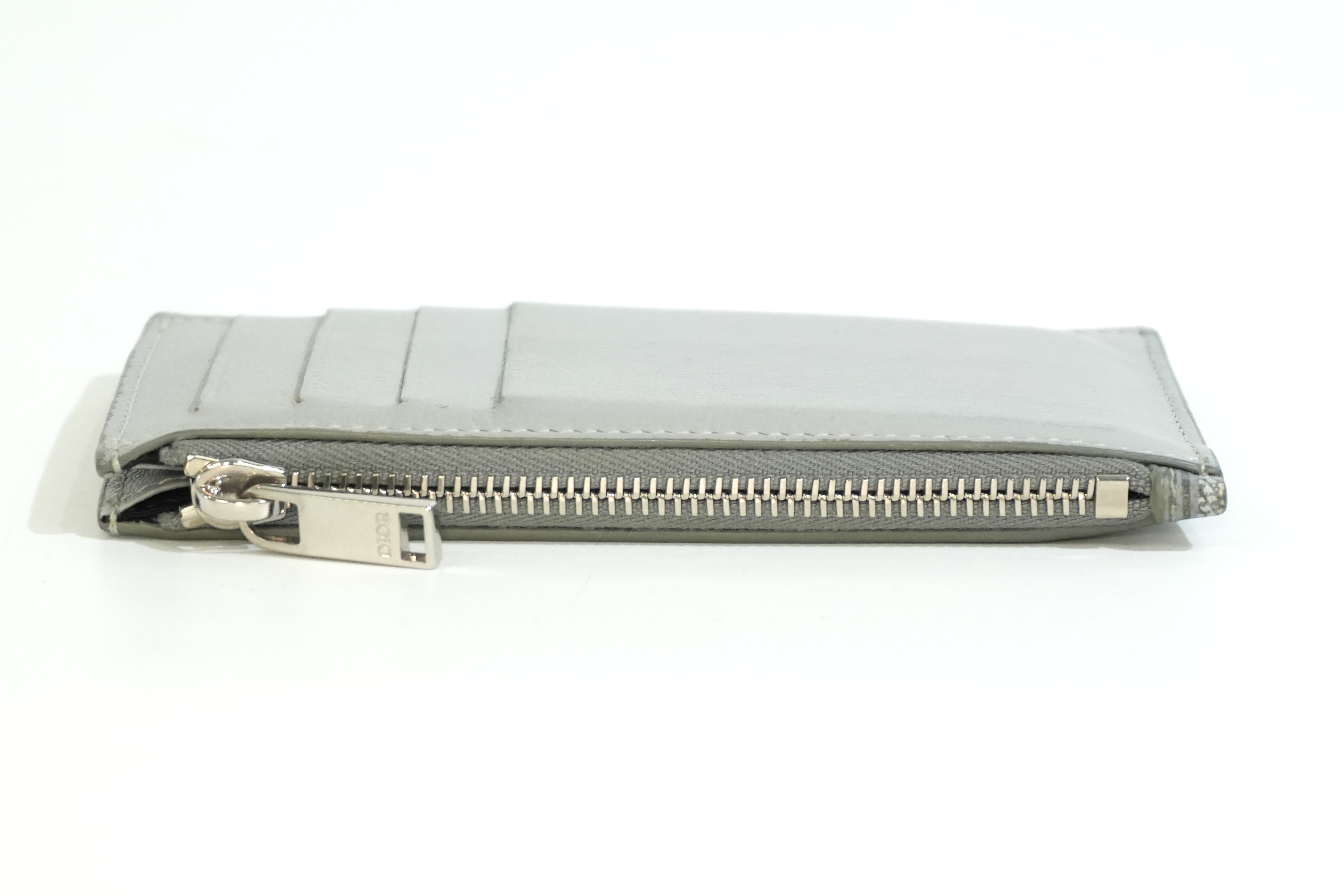 Pre-owned Dior Card and Coin Case Gray