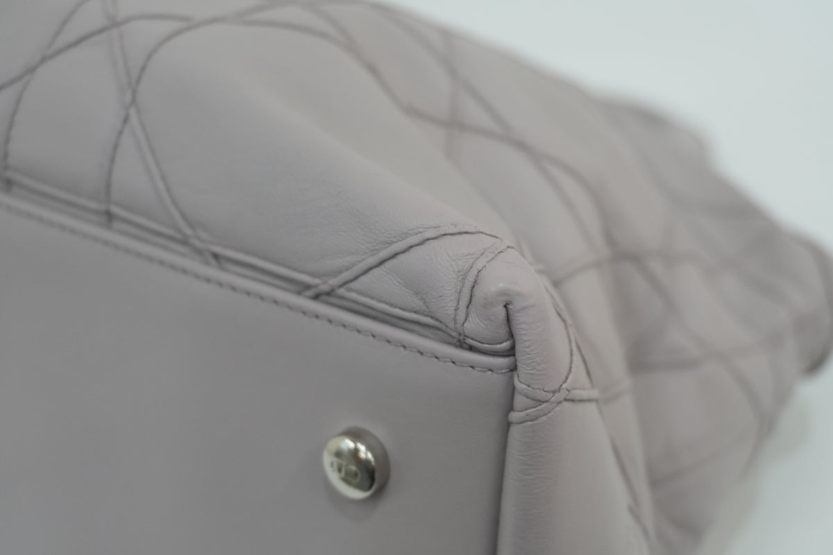 Pre-Owned Dior Cannage Quilted Granville Handbag Purple