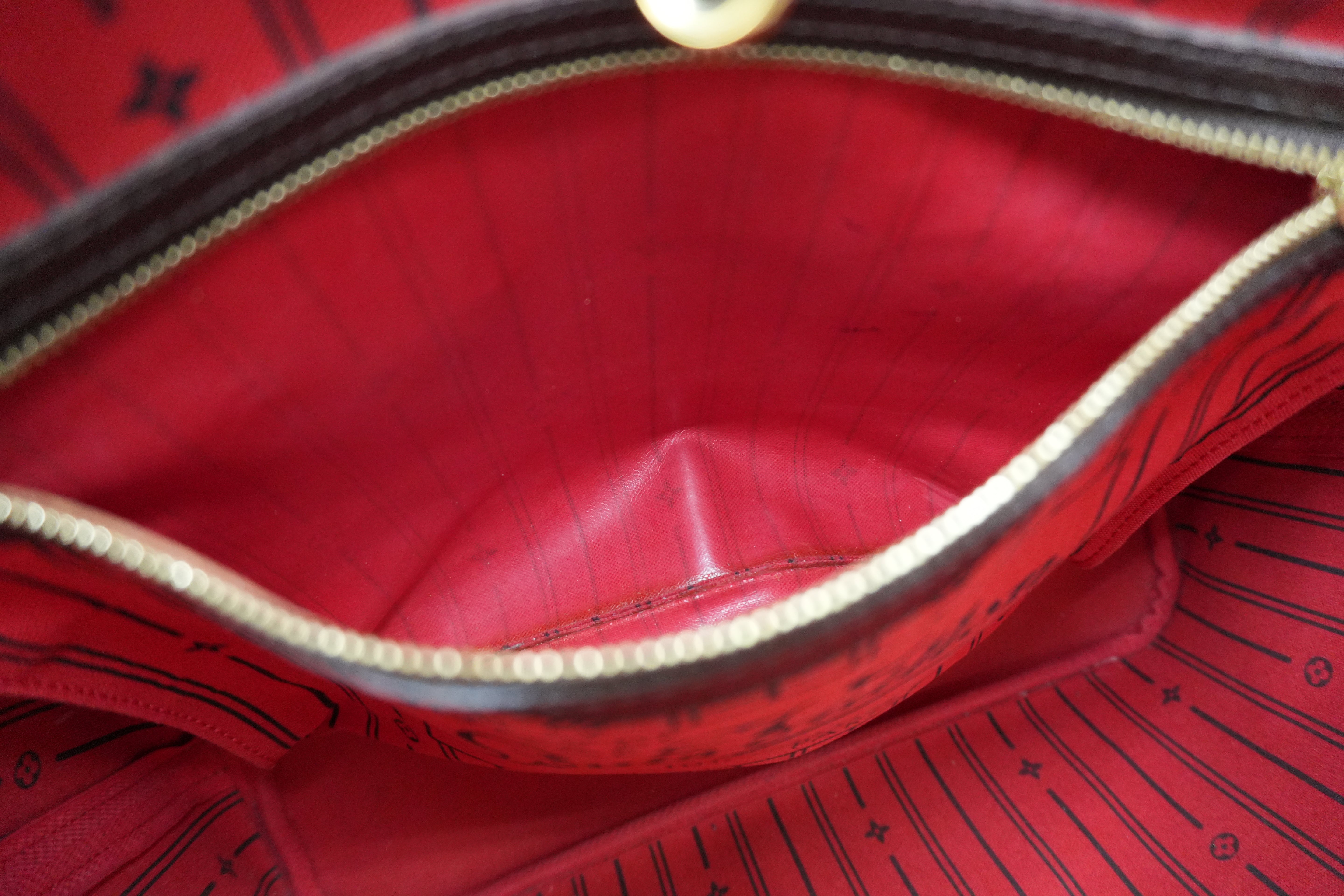 Louis Vuitton Damier Ebene Neverfull MM Shoulder Tote Bag Used