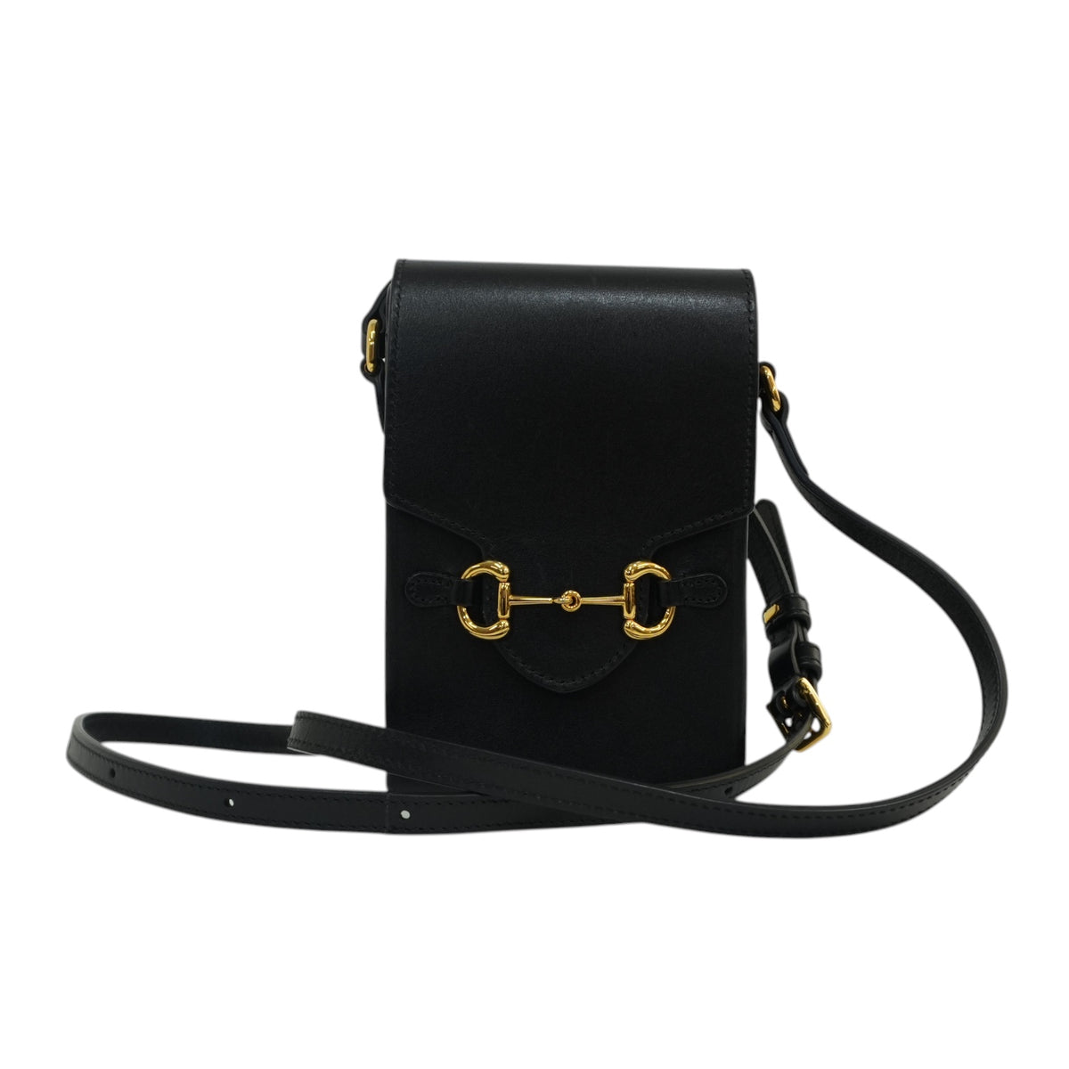 Pre-Owned Gucci Horsebit Vertical Crossbody Bag Black