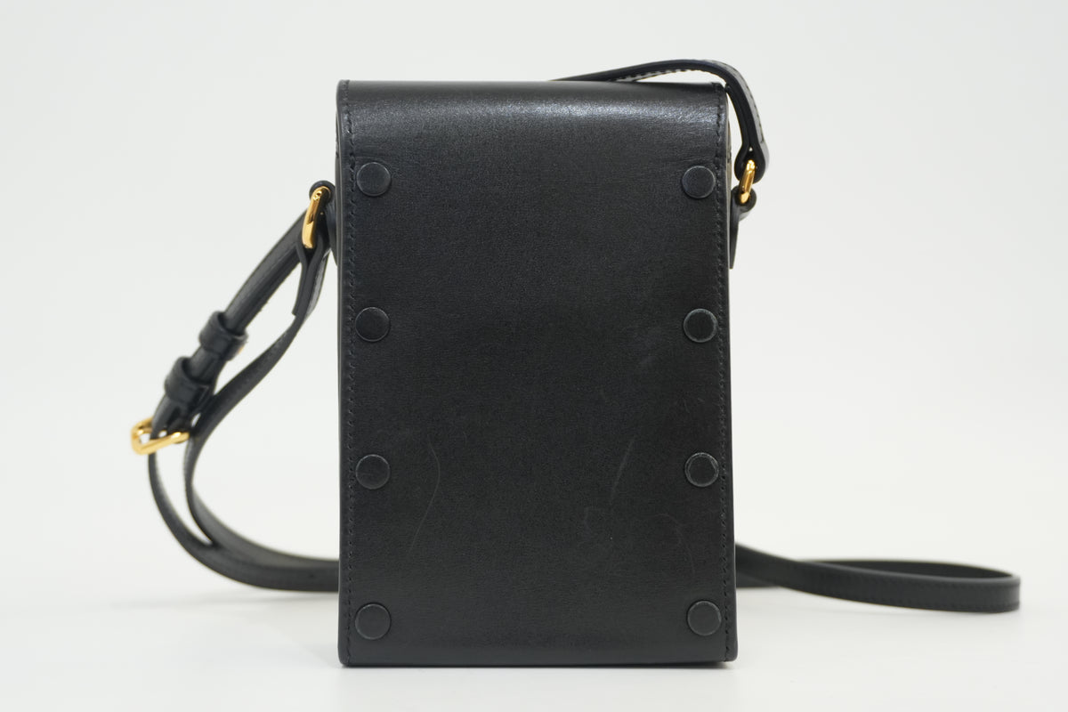 Pre-Owned Gucci Horsebit Vertical Crossbody Bag Black