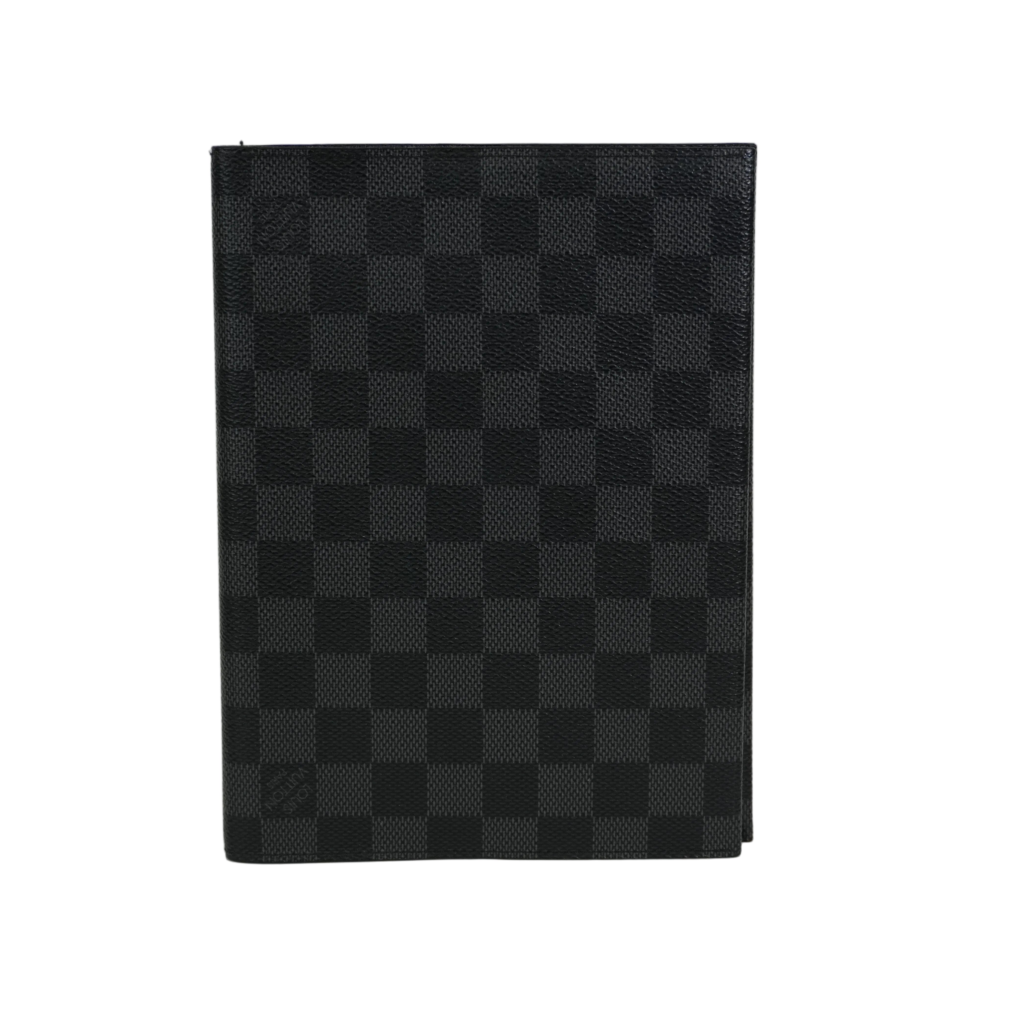 Pre-owned Louis Vuitton Damier Graphite Desk Agenda Cover