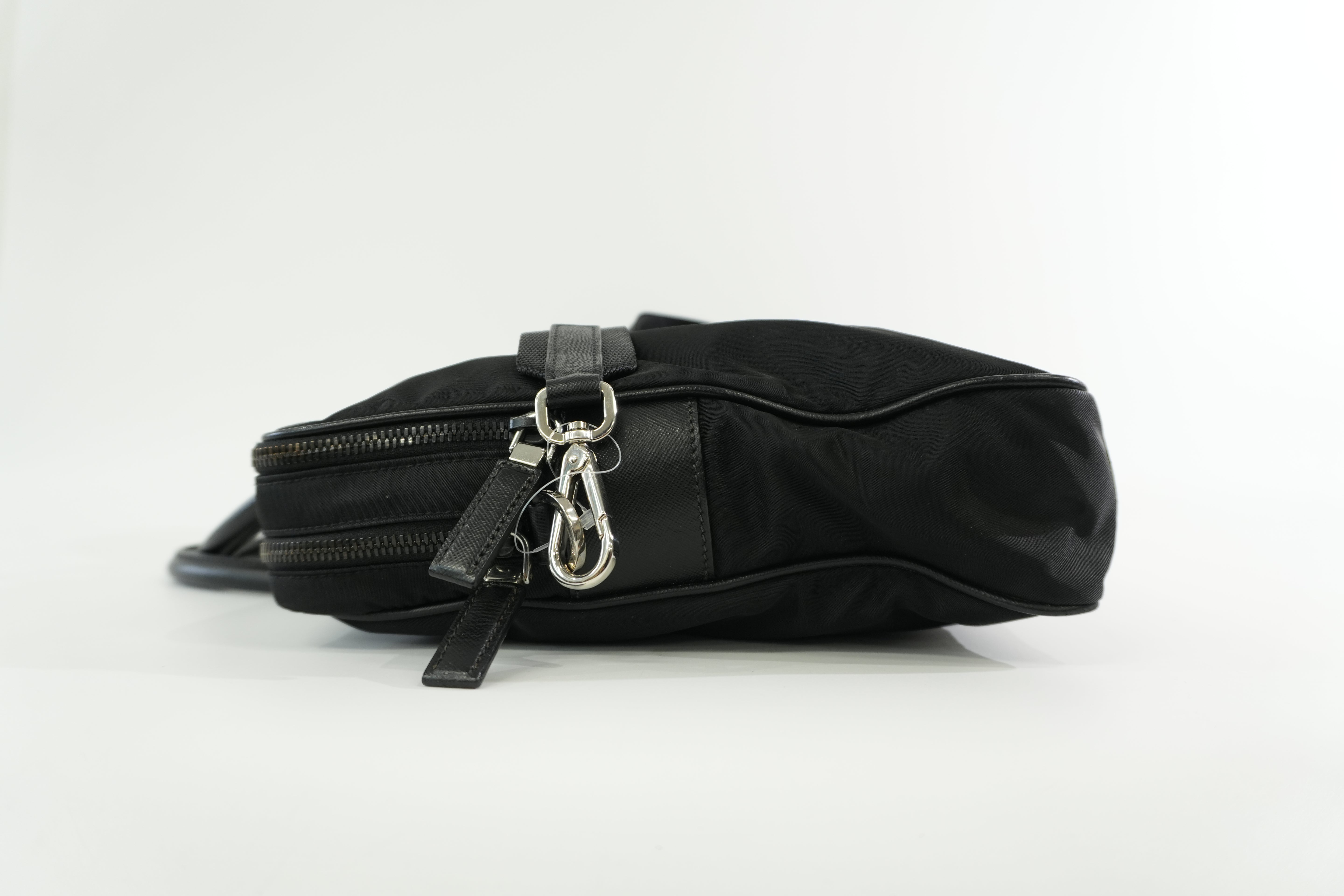 Pre-owned Prada Nylon Two Way Laptop Shoulder Bag Black