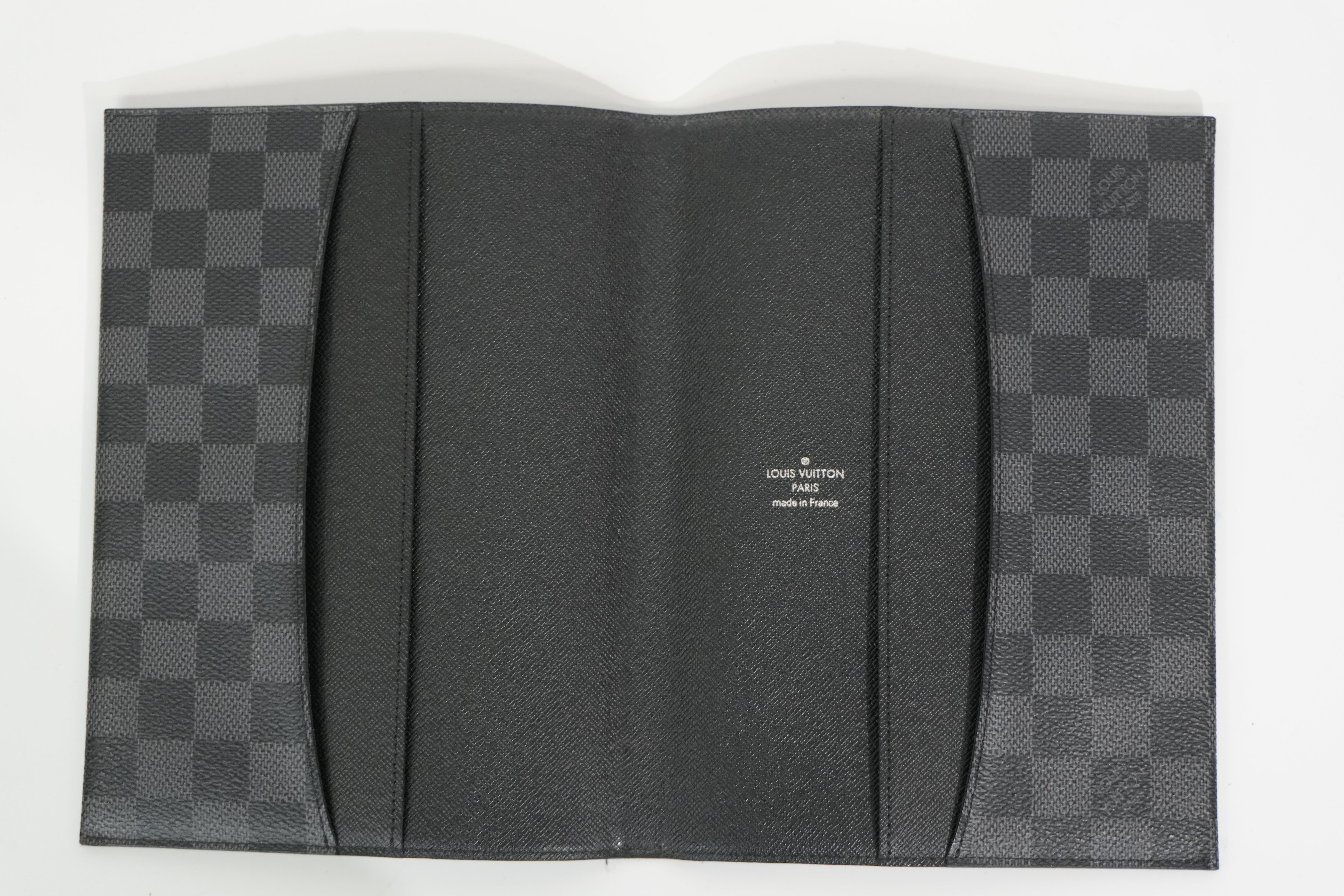 Pre-owned Louis Vuitton Damier Graphite Desk Agenda Cover
