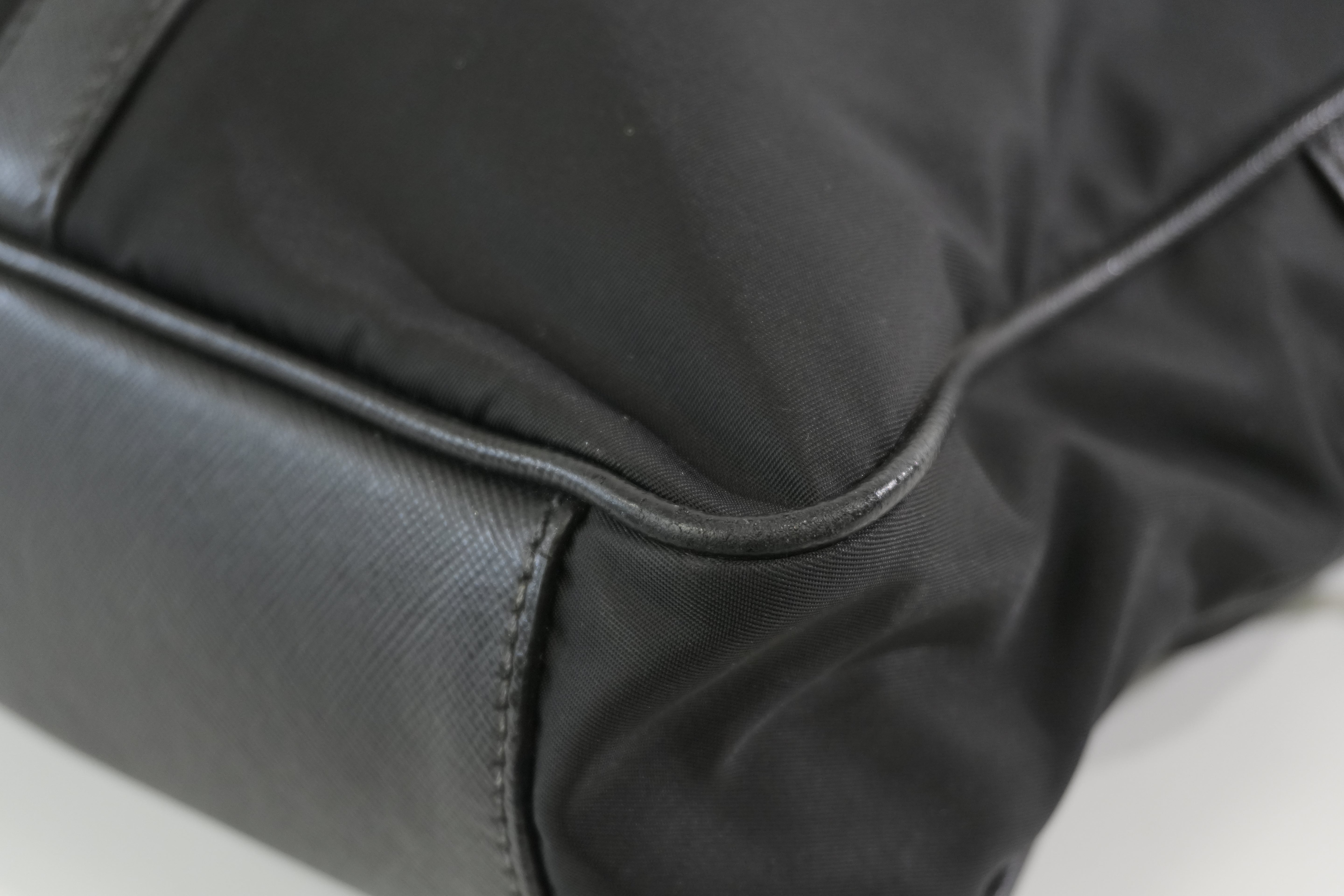 Pre-owned Prada Nylon Two Way Laptop Shoulder Bag Black