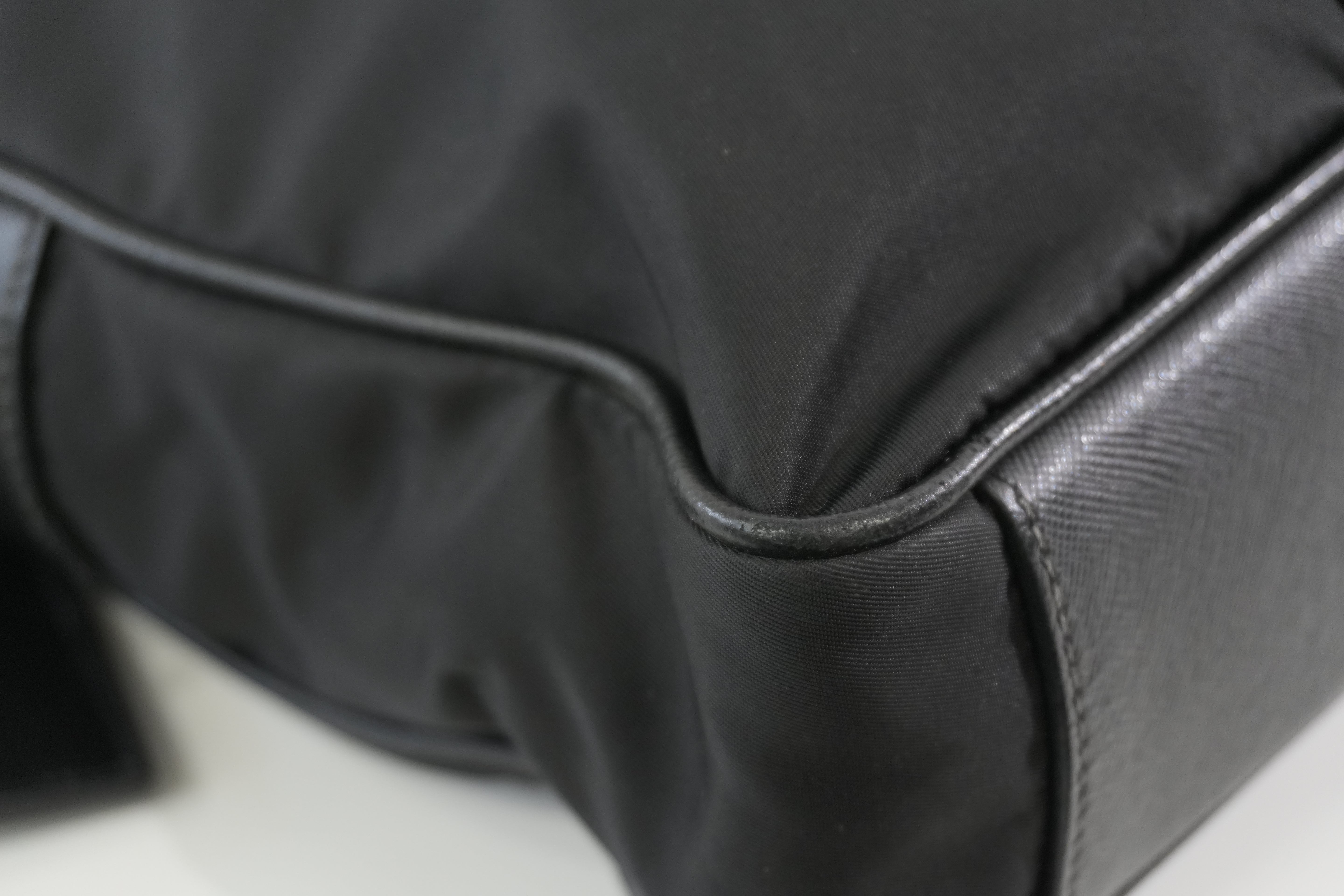 Pre-owned Prada Nylon Two Way Laptop Shoulder Bag Black