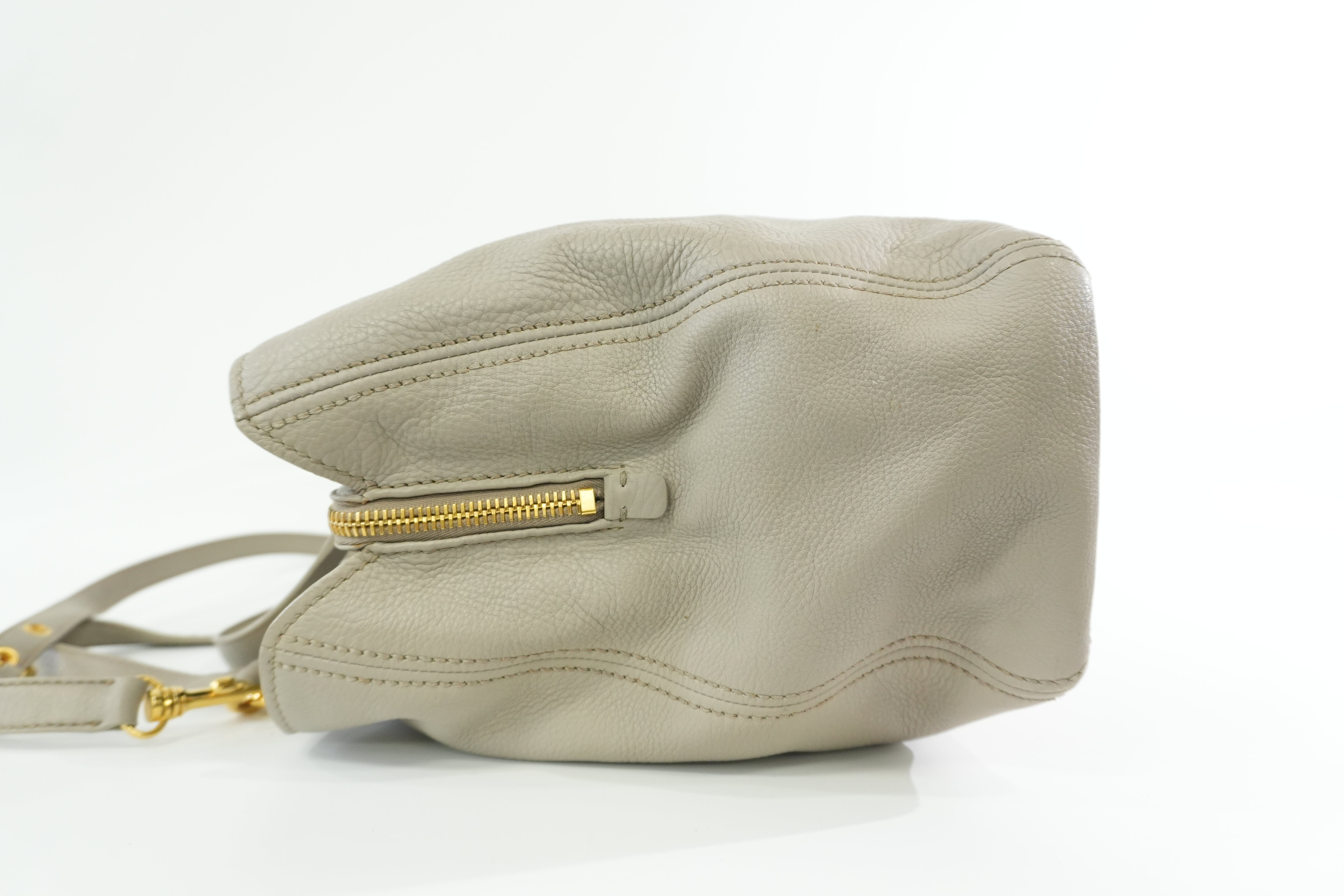 Pre-owned Miumiu Leather Two Way Tote Bag Gray