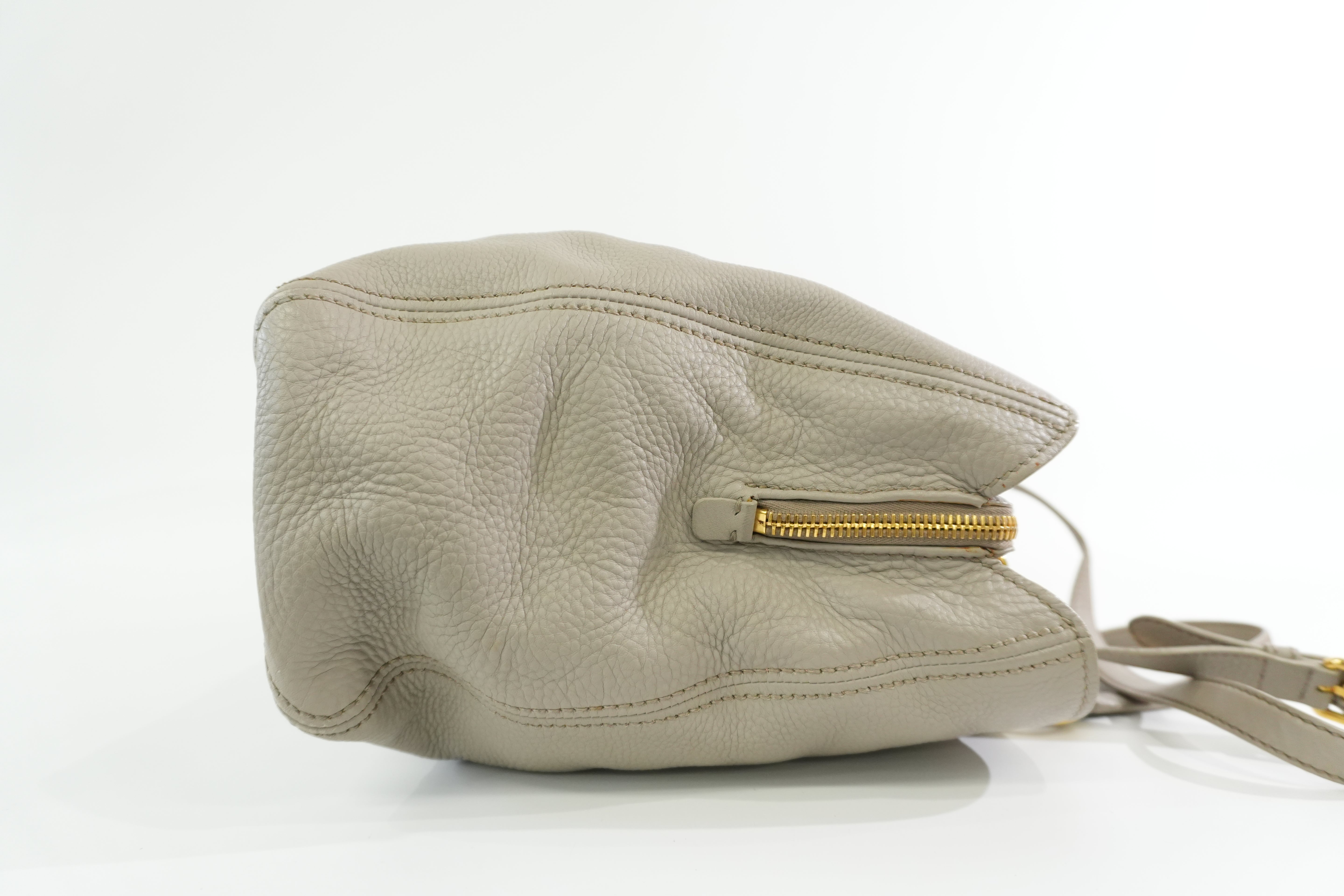 Pre-owned Miumiu Leather Two Way Tote Bag Gray