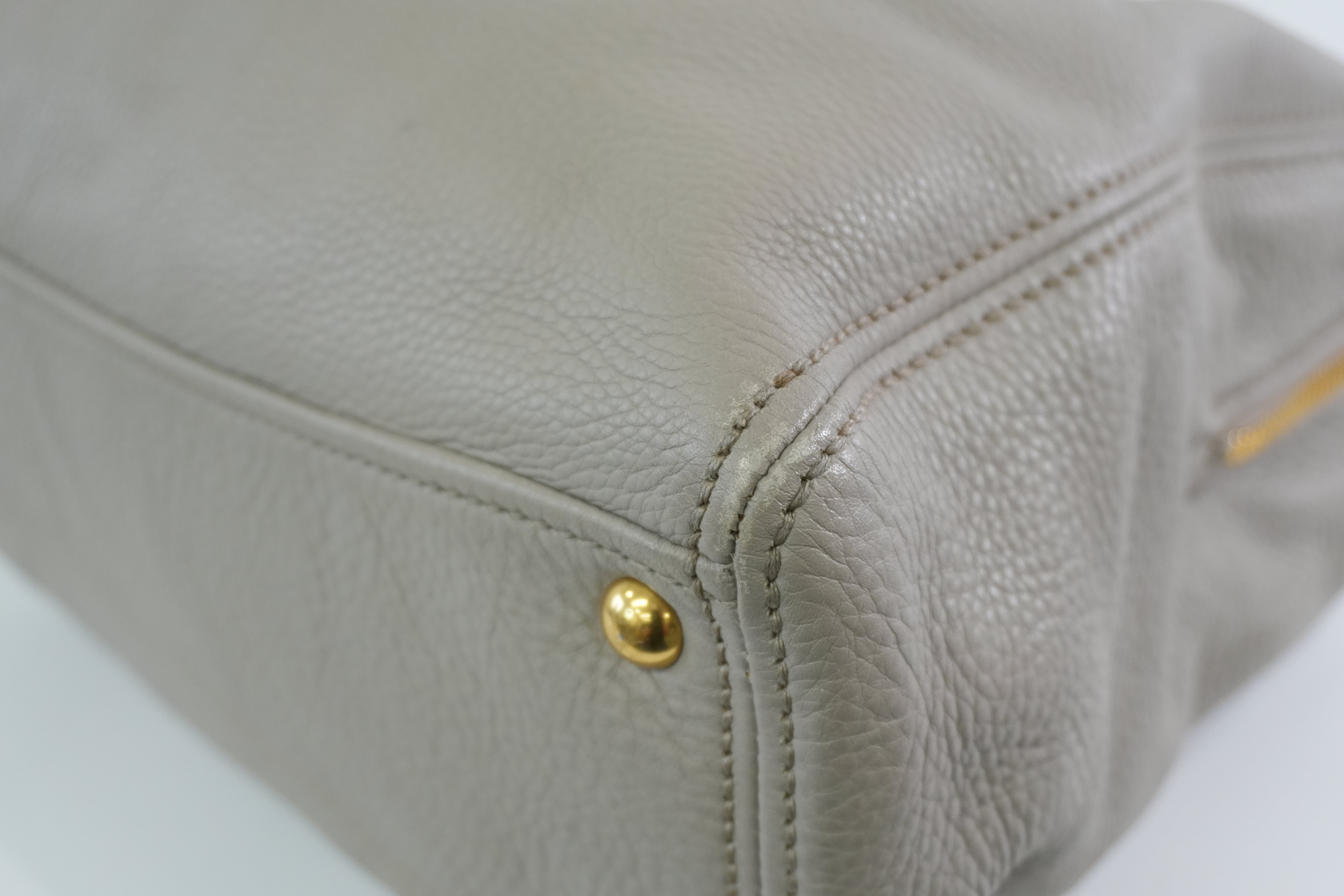 Pre-owned Miumiu Leather Two Way Tote Bag Gray