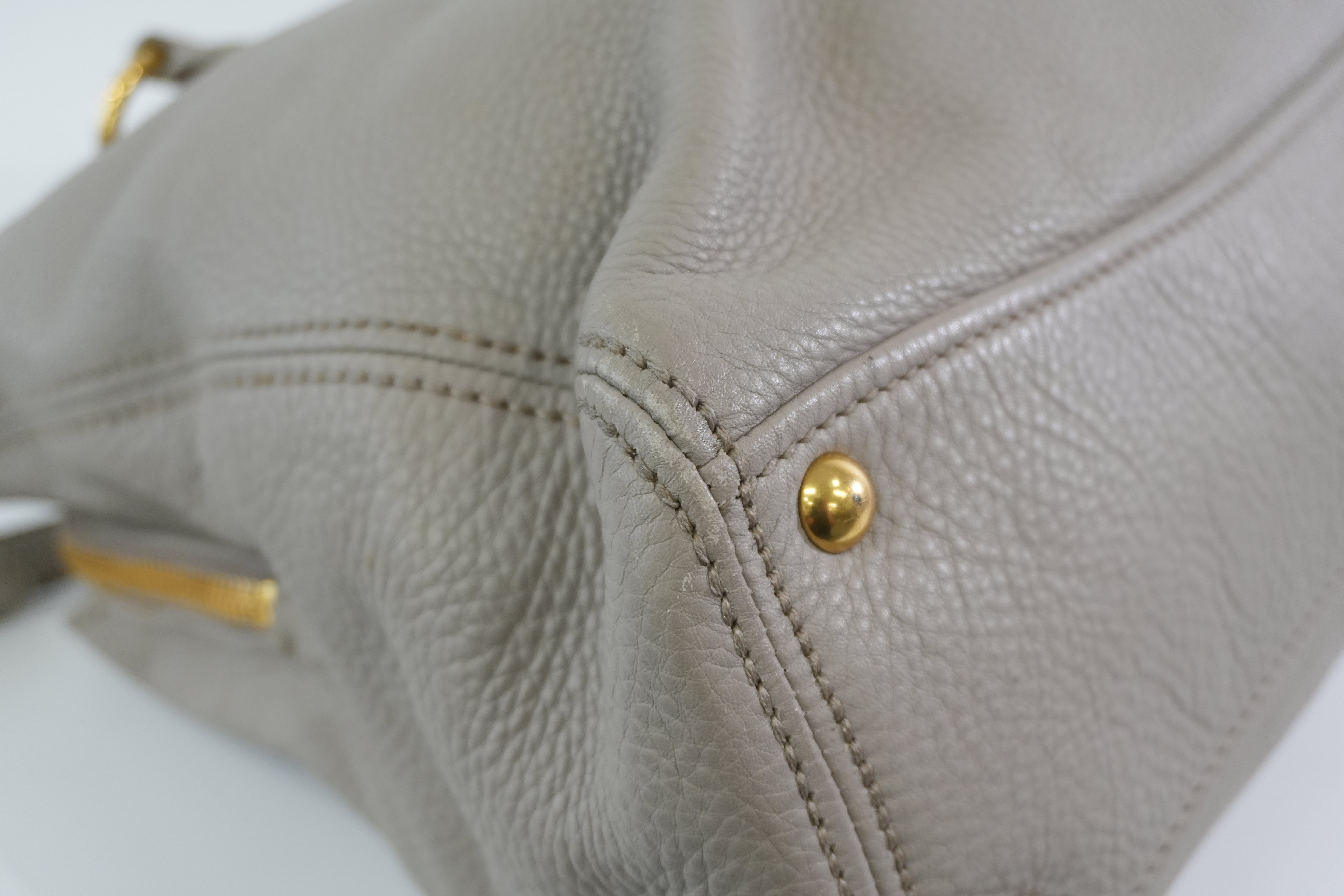 Pre-owned Miumiu Leather Two Way Tote Bag Gray