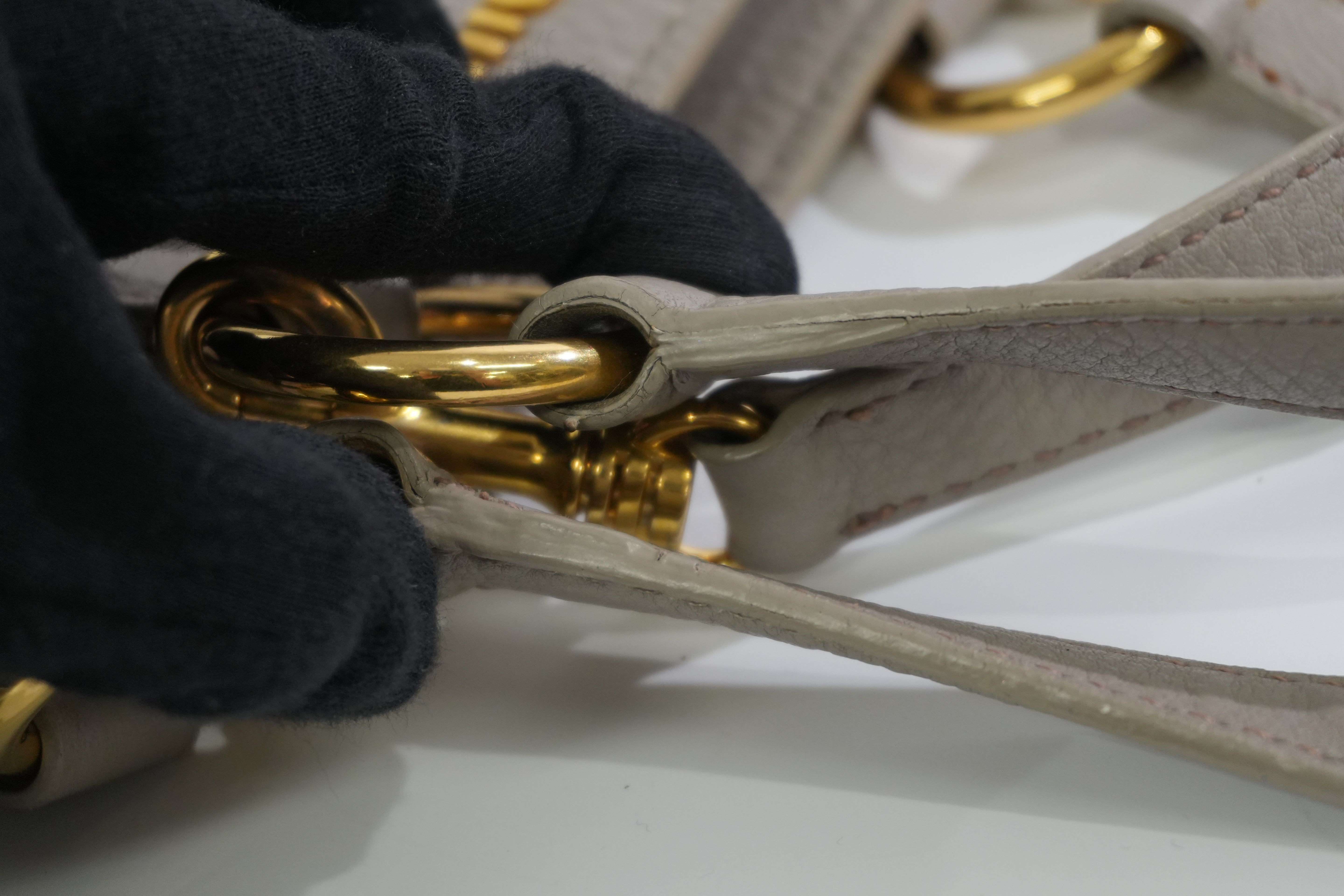 Pre-owned Miumiu Leather Two Way Tote Bag Gray