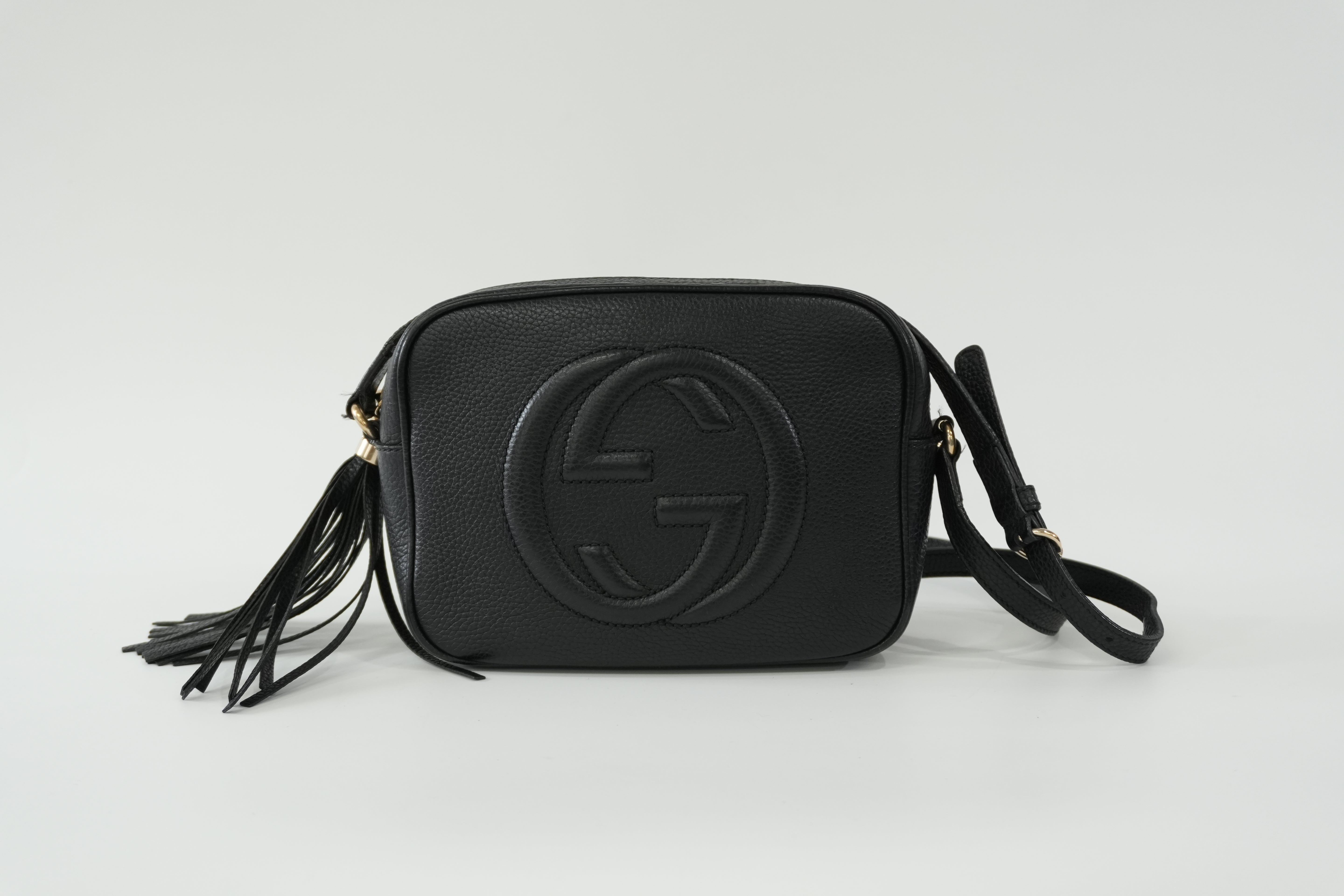 Pre-owned Gucci Leather Hobo Shoulder Bag Black