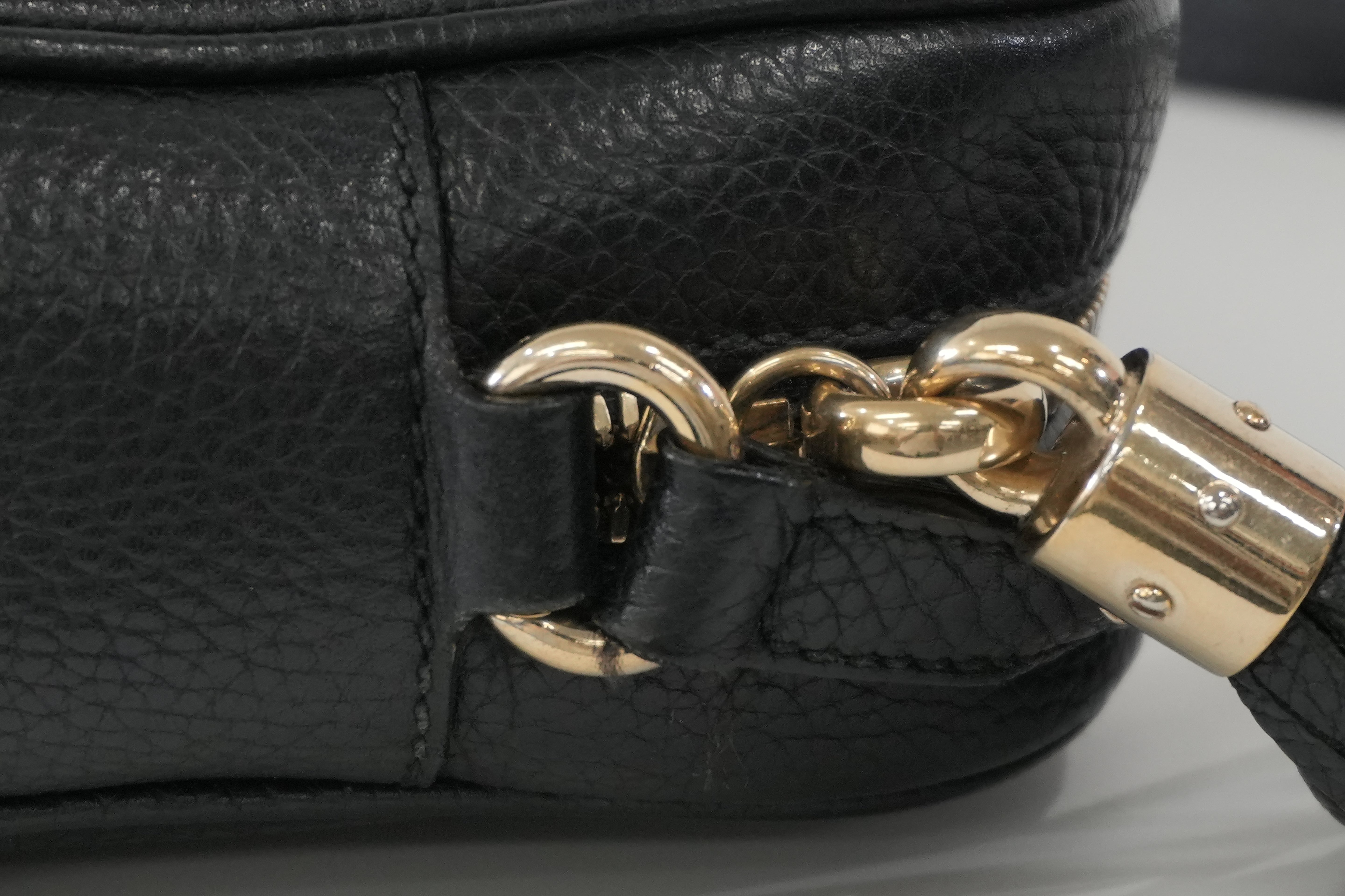 Pre-owned Gucci Leather Hobo Shoulder Bag Black