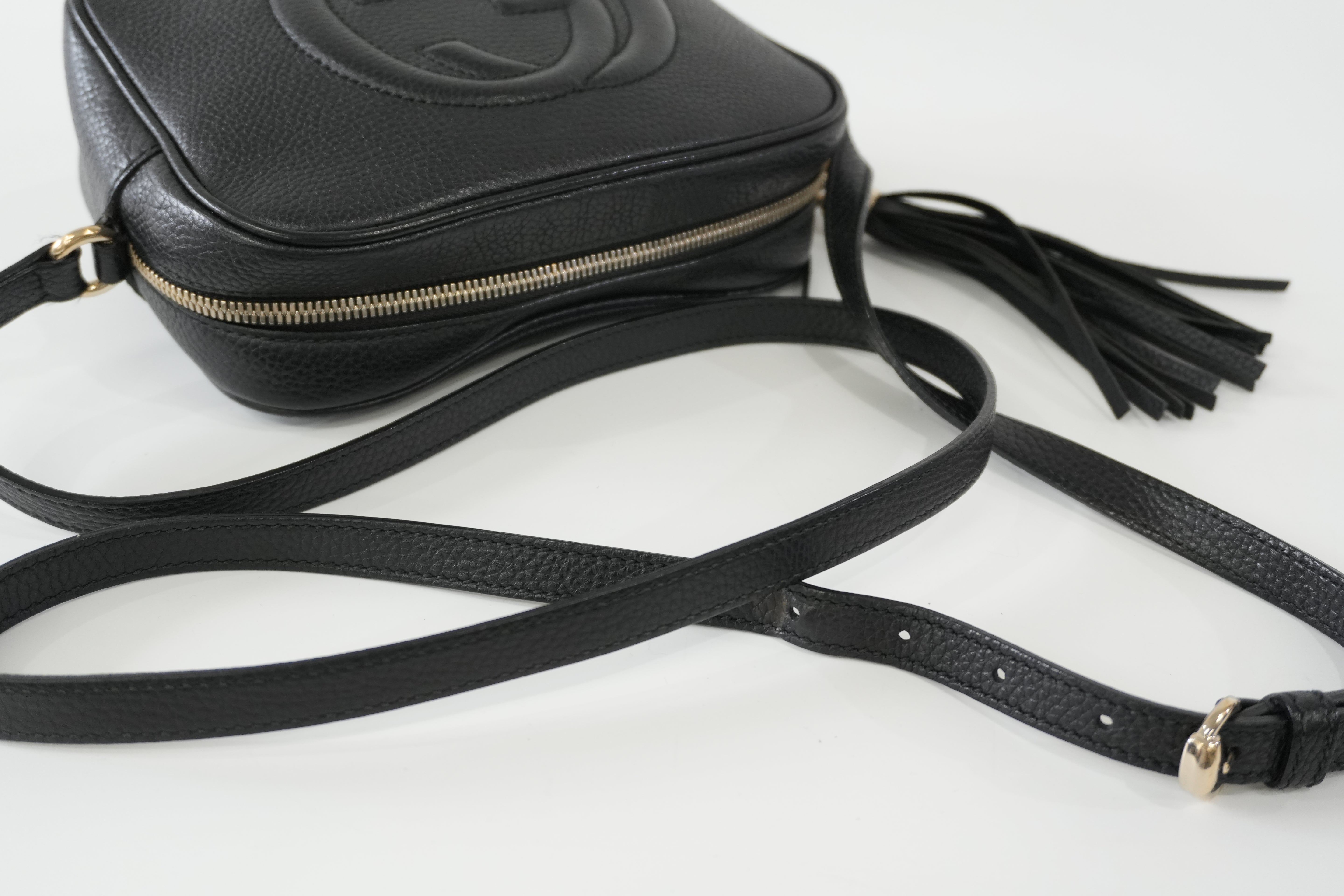 Pre-owned Gucci Leather Hobo Shoulder Bag Black