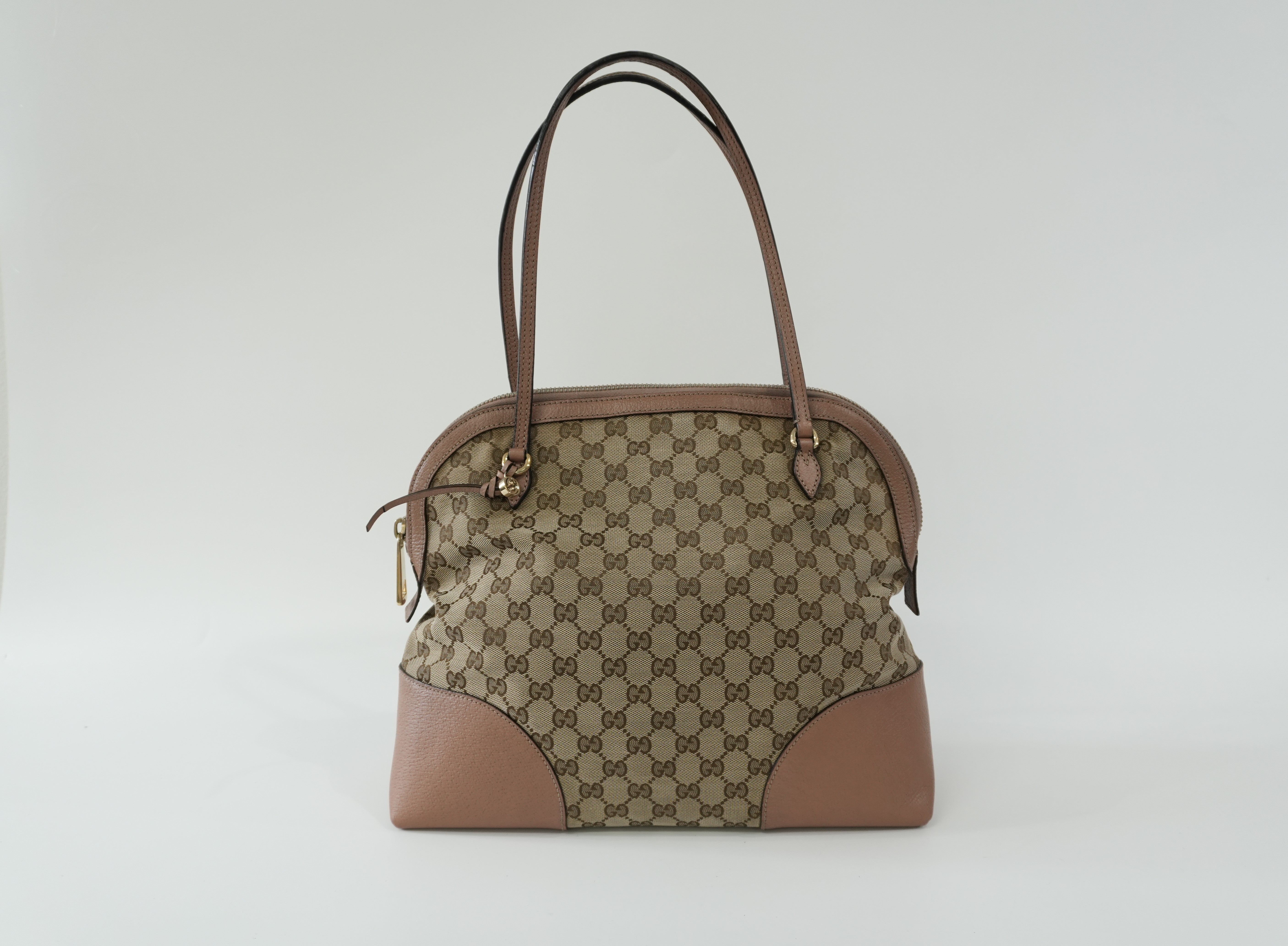 Pre-owned Gucci Fabric Canvas Guccisima Tote Bag Pink