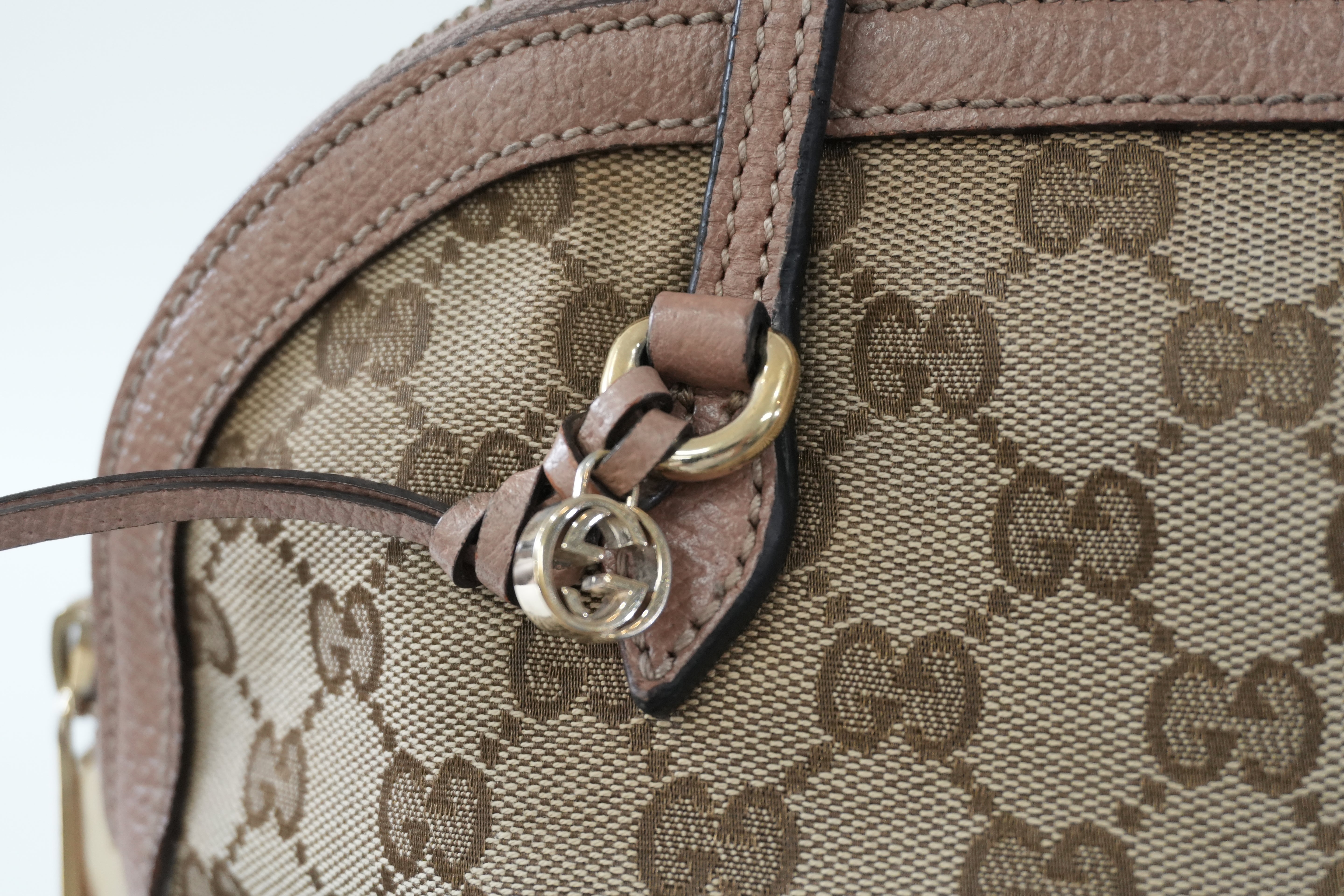 Pre-owned Gucci Fabric Canvas Guccisima Tote Bag Pink