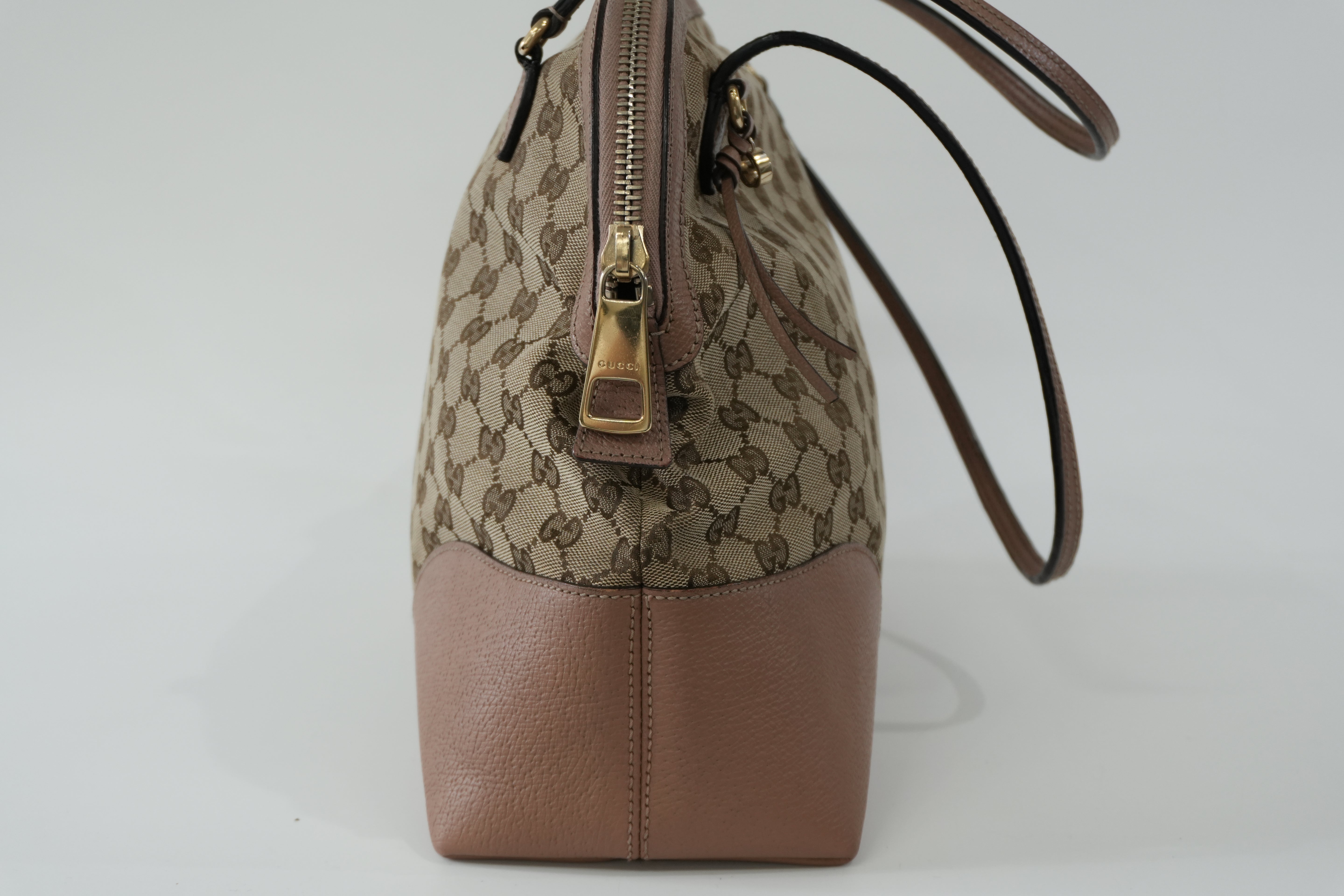 Pre-owned Gucci Fabric Canvas Guccisima Tote Bag Pink