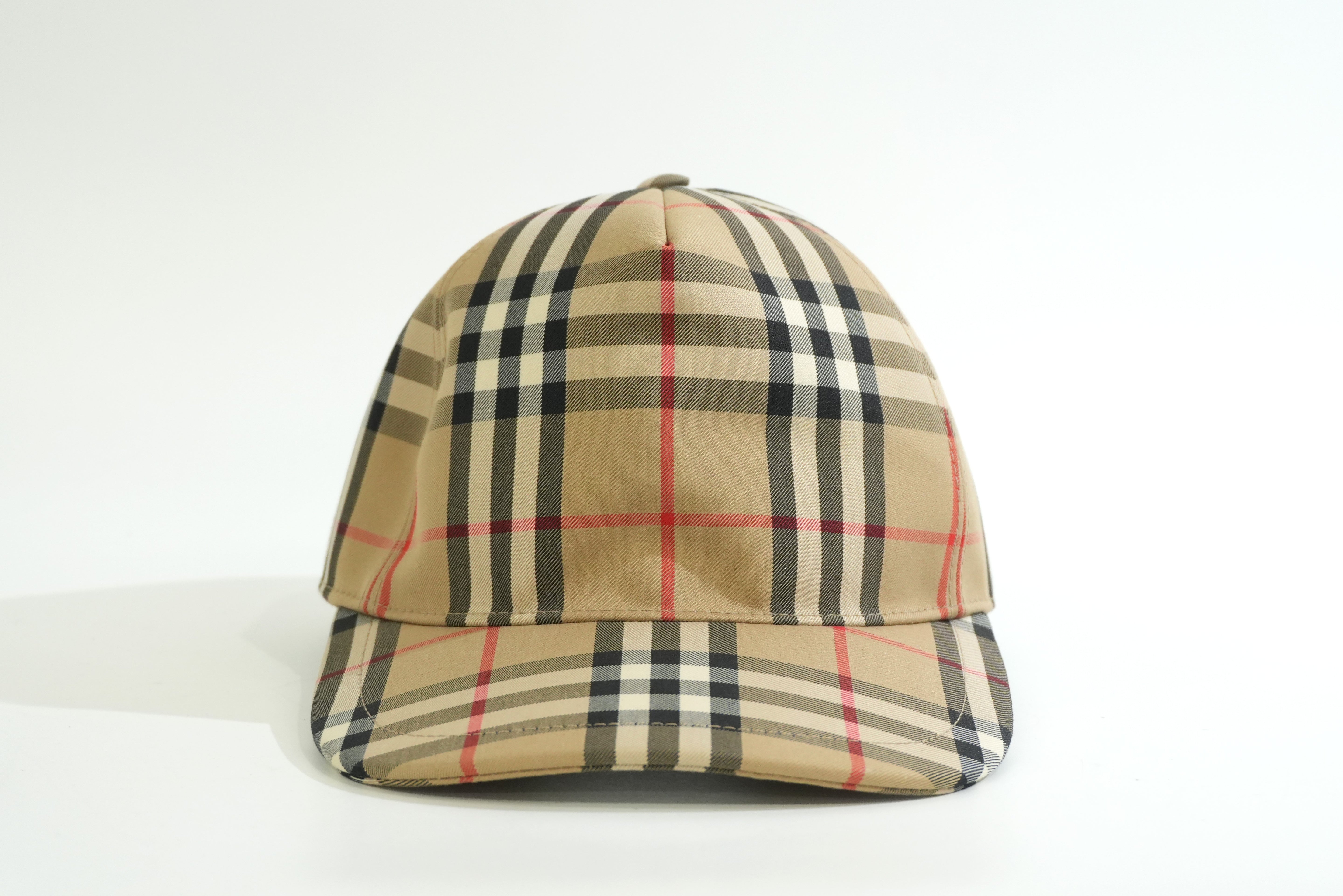 Pre-owned Burberry Nova Check Baseball Cap Beige