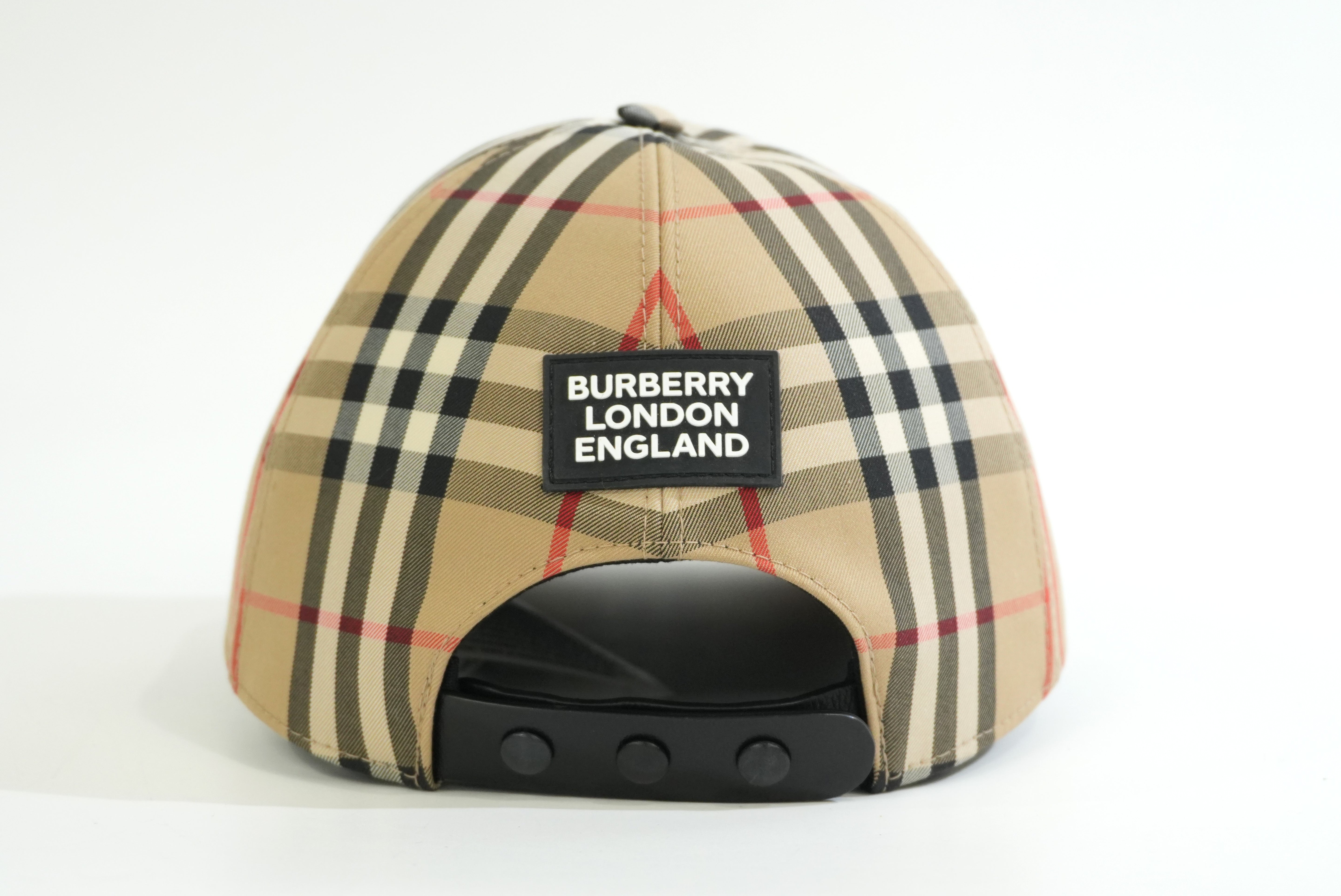 Pre-owned Burberry Nova Check Baseball Cap Beige