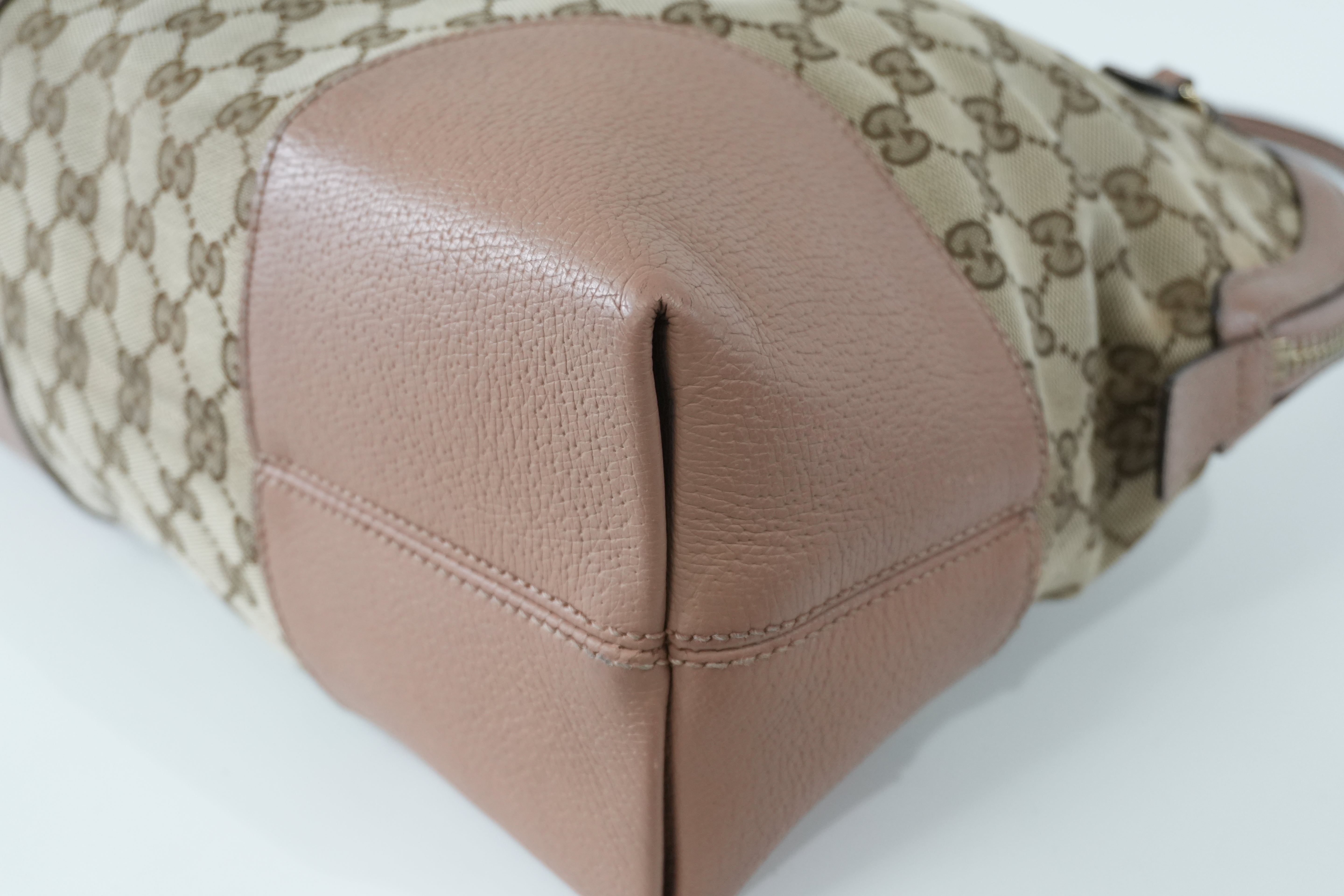 Pre-owned Gucci Fabric Canvas Guccisima Tote Bag Pink