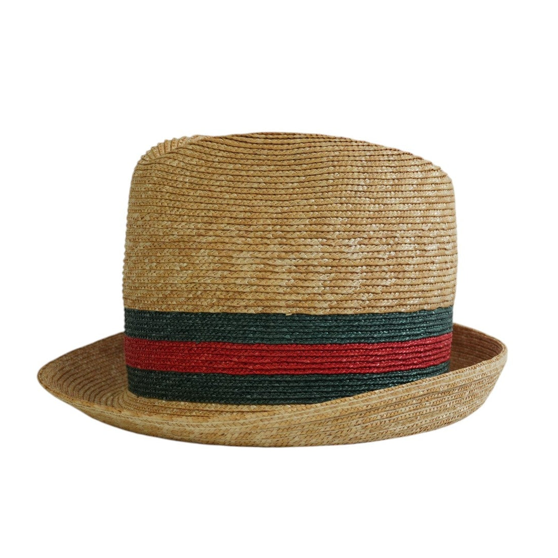 Pre-owned Gucci Straw Ophidia Hat Beige