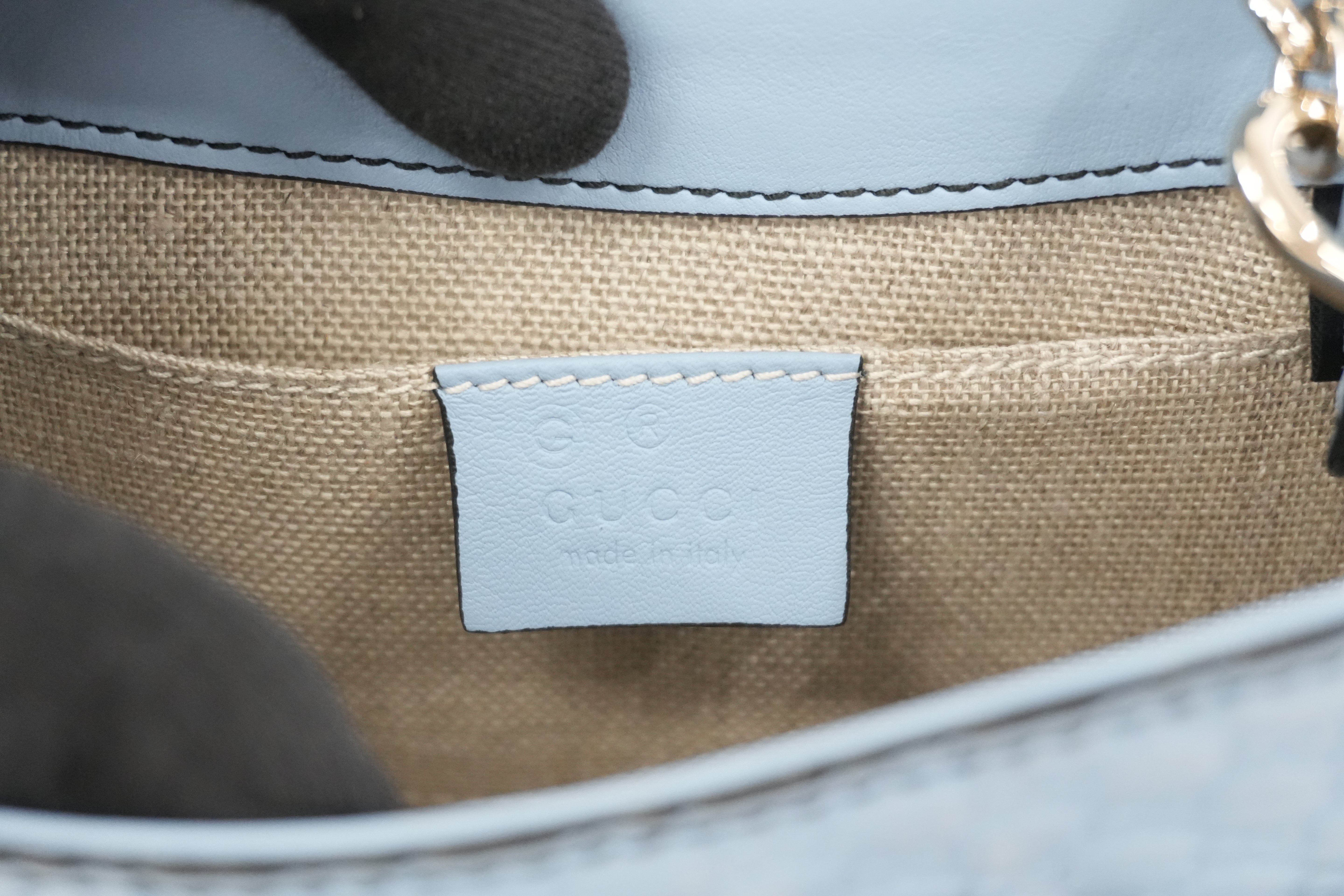 Pre-owned Gucci Micro Guccisima Chain Shoulder Bag Blue