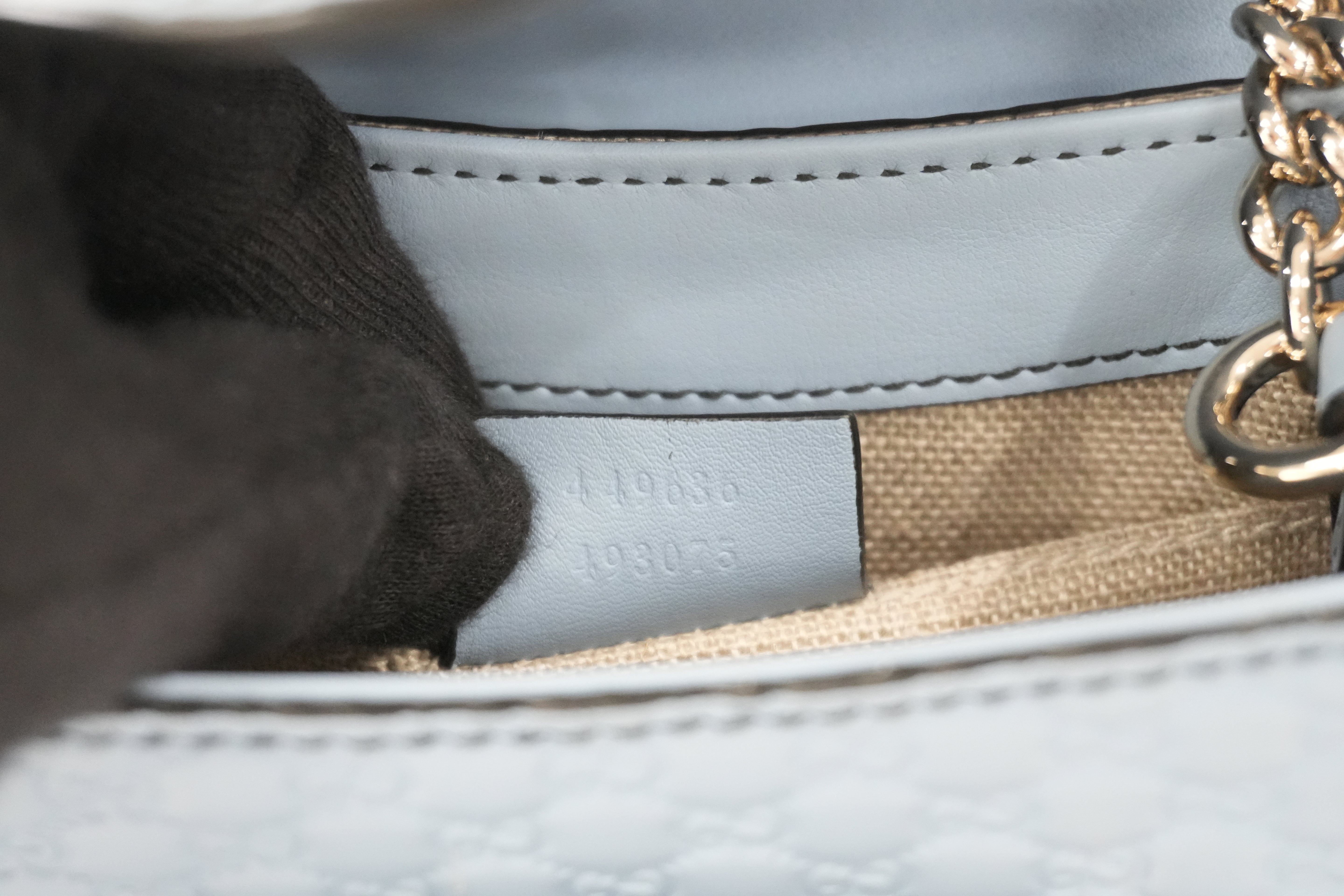 Pre-owned Gucci Micro Guccisima Chain Shoulder Bag Blue