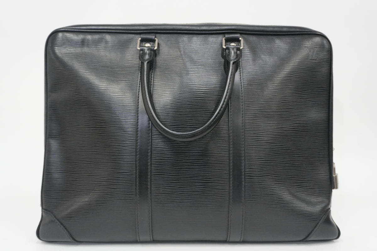 Pre-Owned Louis Vuitton Epi Porte Documents Briefcase Black