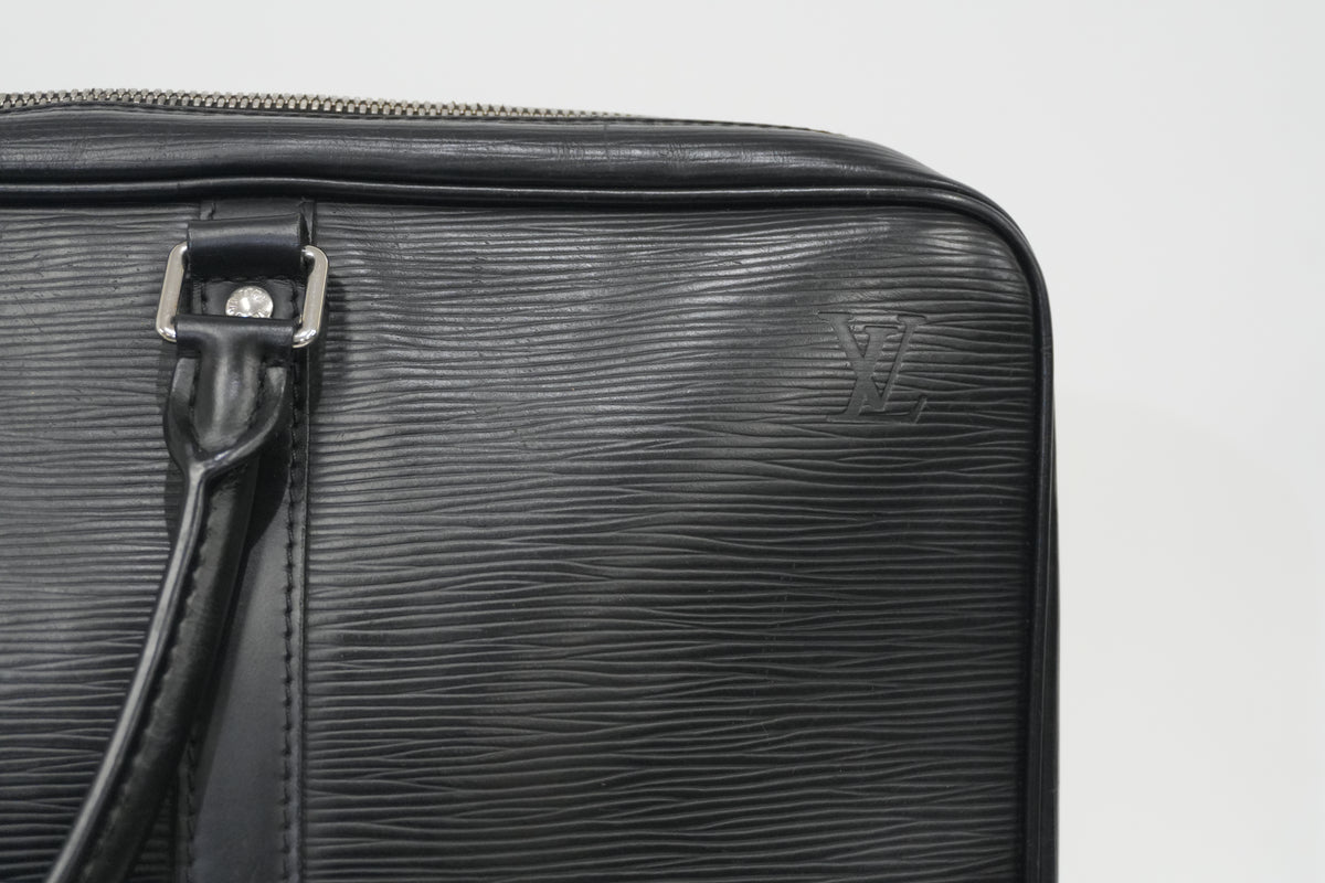 Pre-Owned Louis Vuitton Epi Porte Documents Briefcase Black
