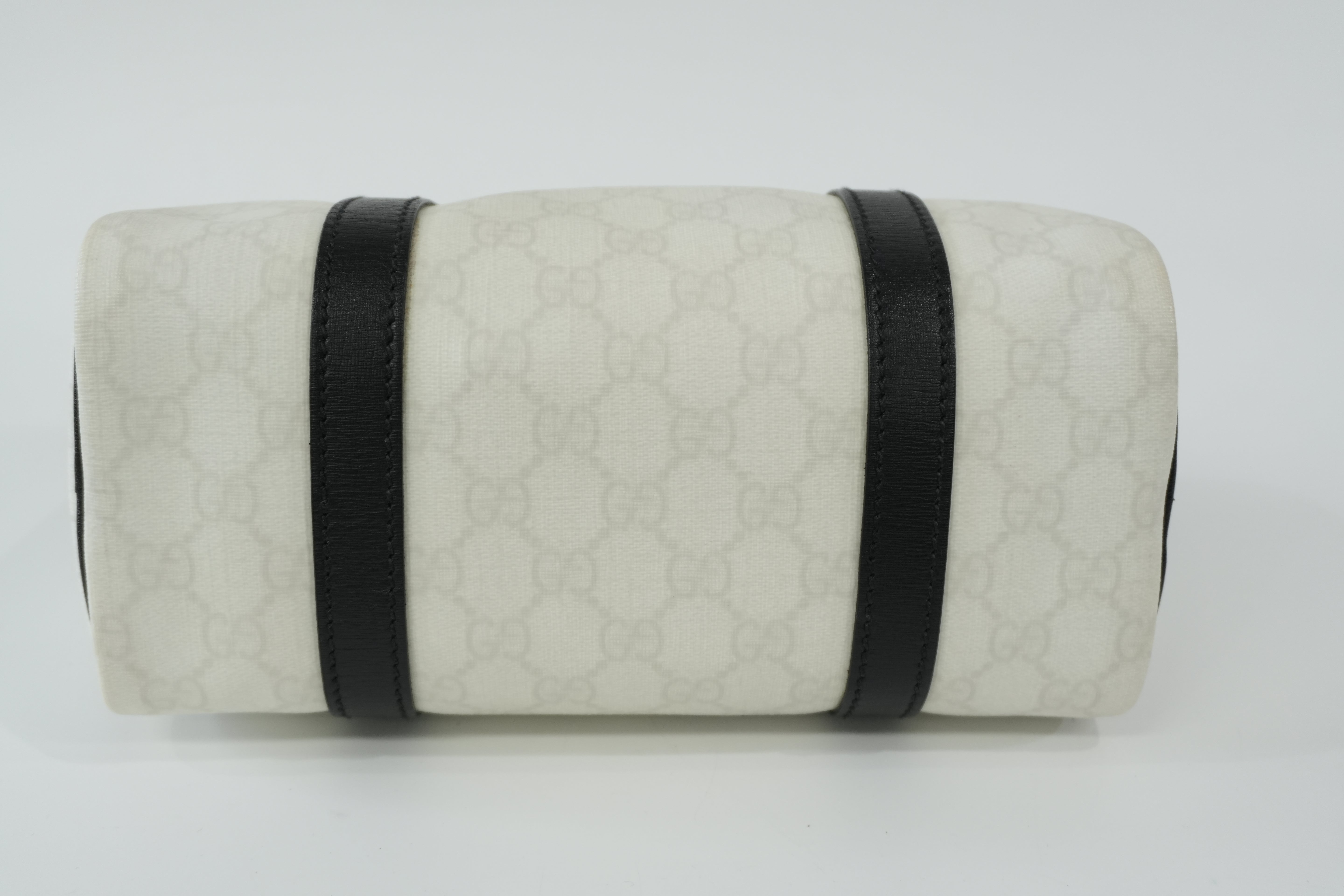 Pre-owned Gucci Canvas GG Supreme Boston Handbag White