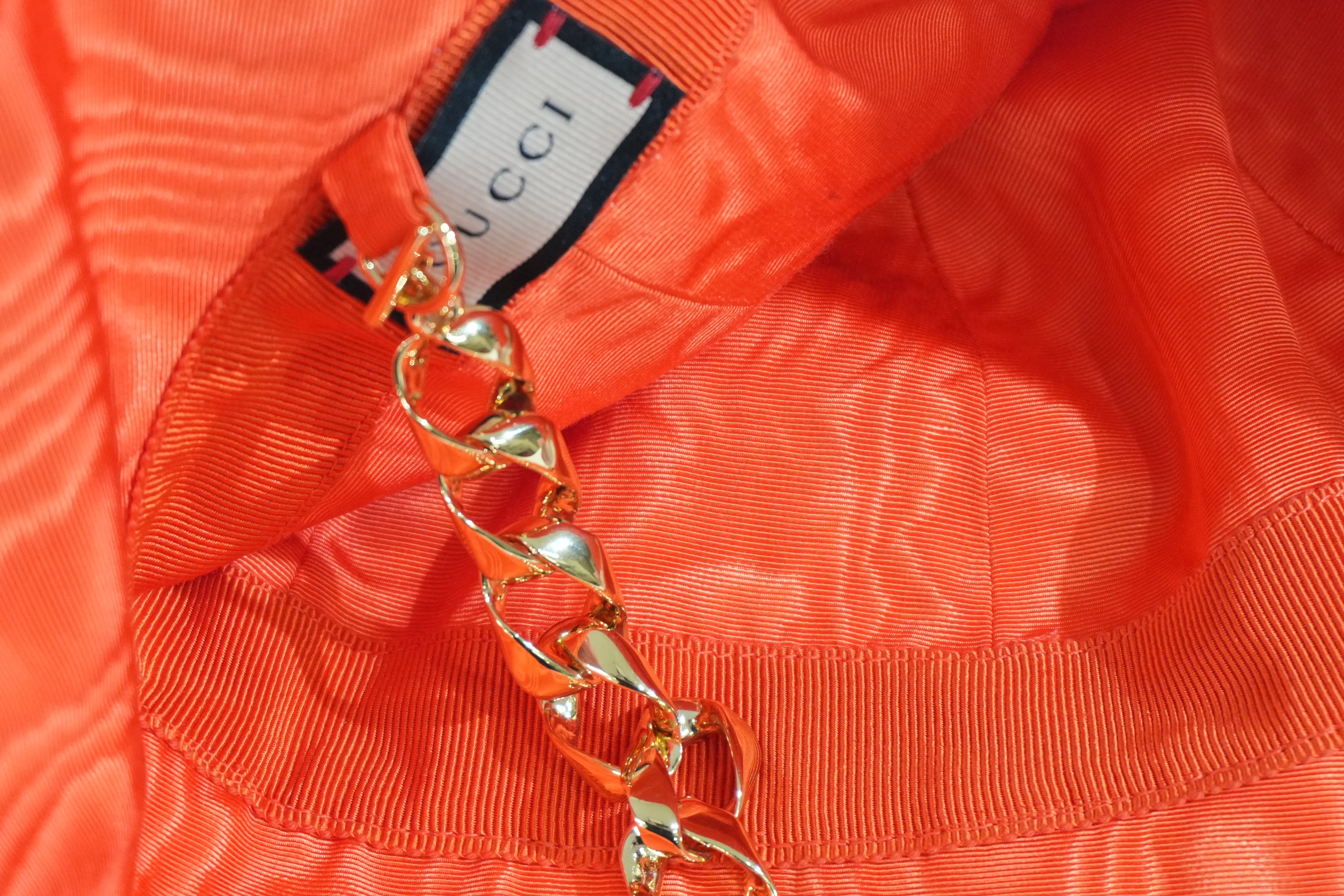 Pre-owned Gucci Bucket Hat Orange
