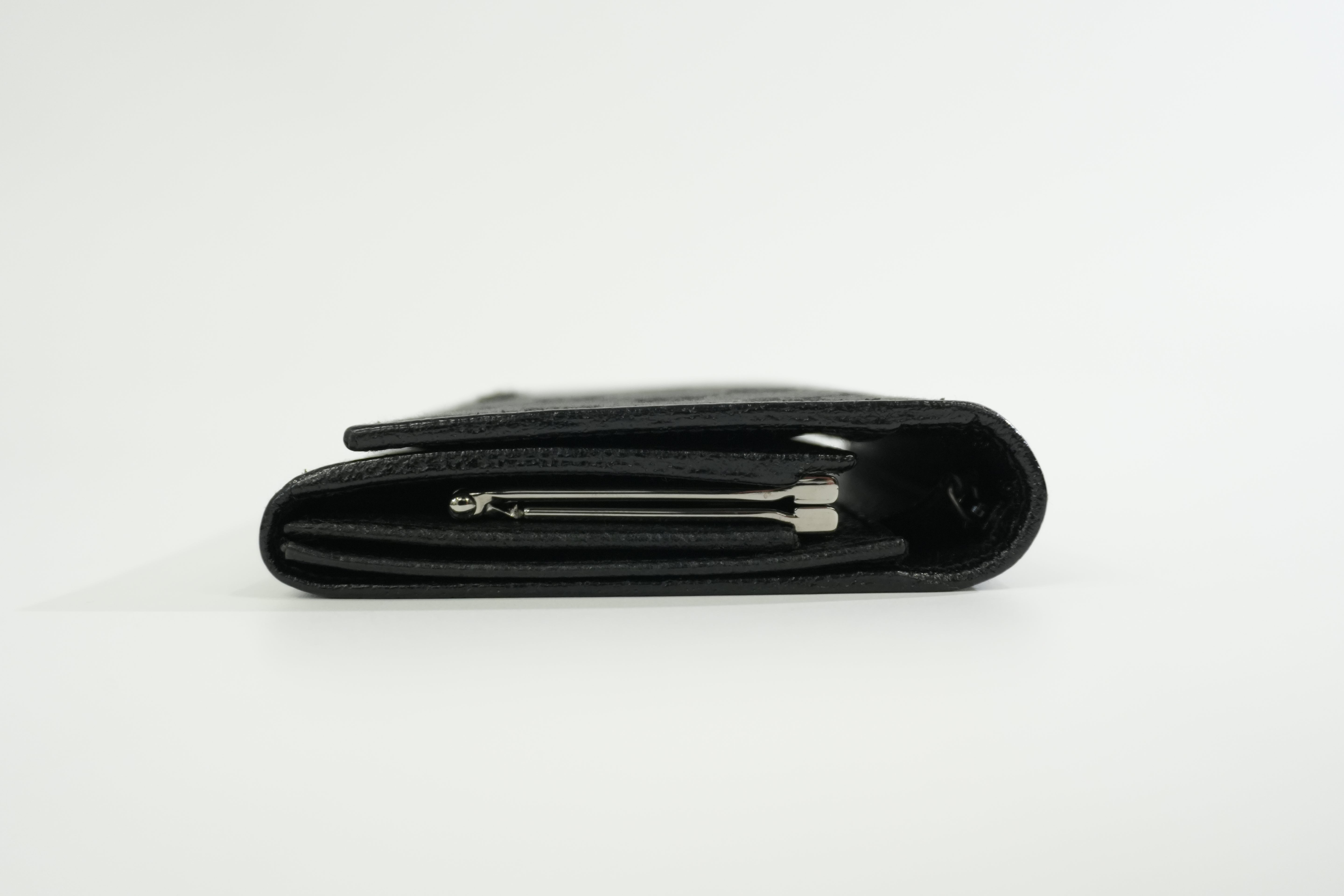 Pre-owned Gucci Canvas Long Wallet Black