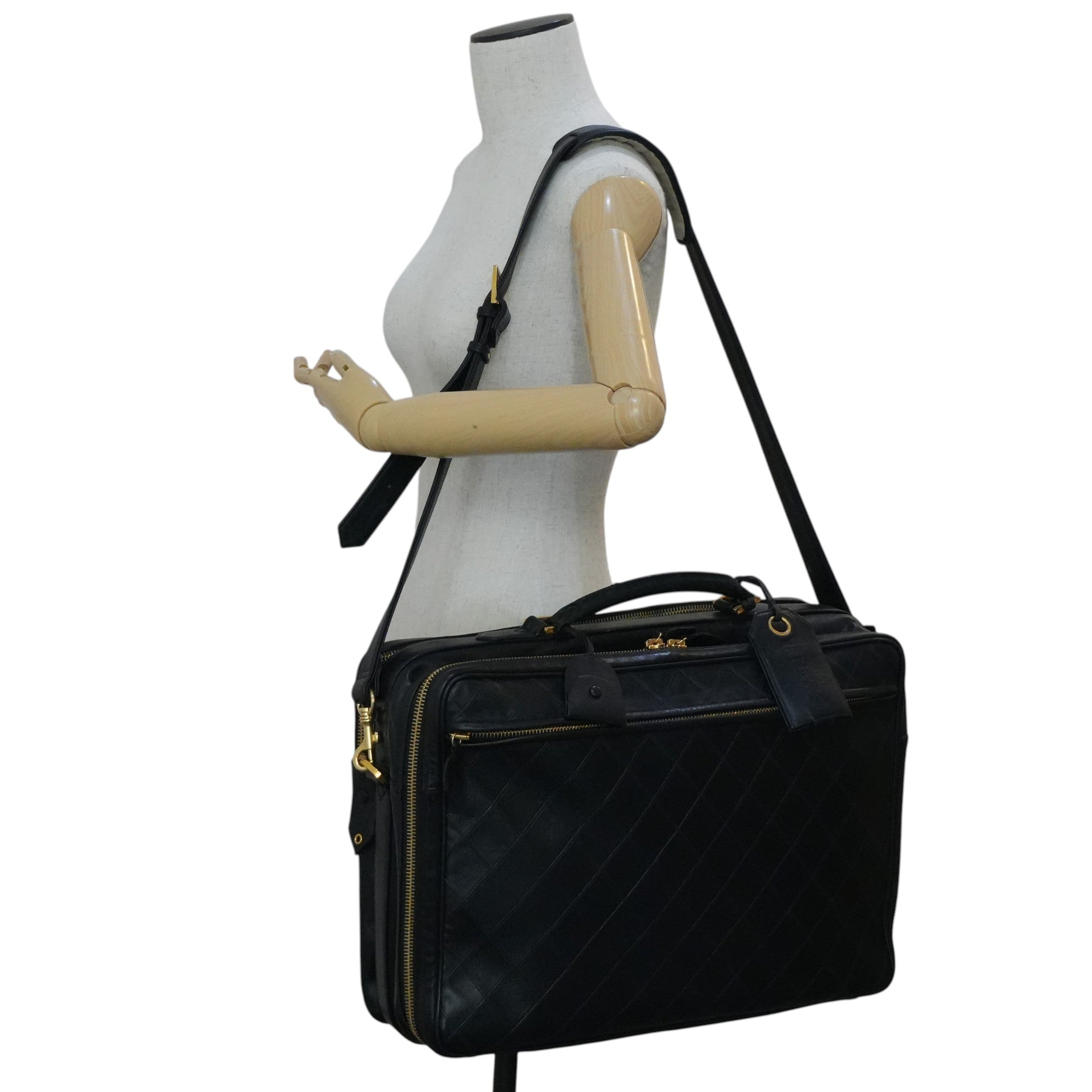 Pre-owned Chanel Two Way Business Briefcase Shoulder Bag Black