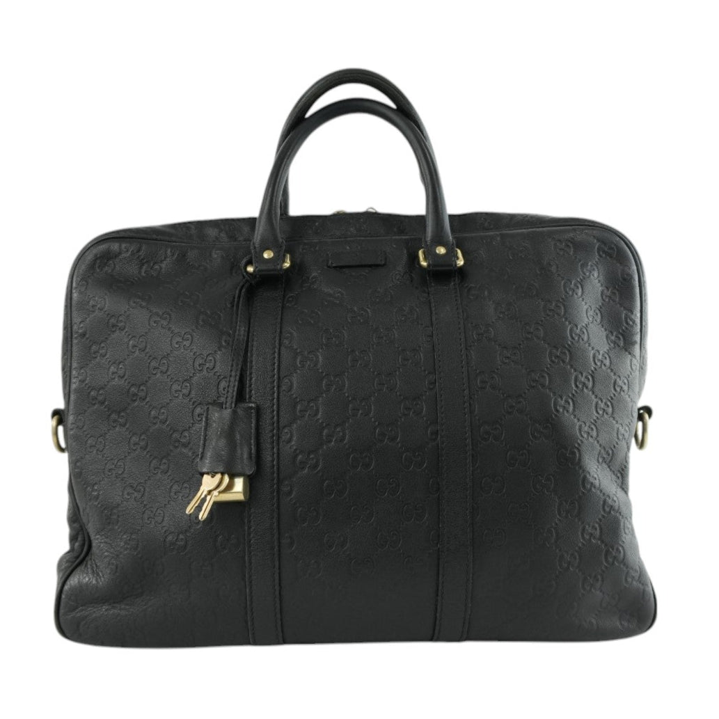 Gucci Guccisima Briefcase Black Leather Used