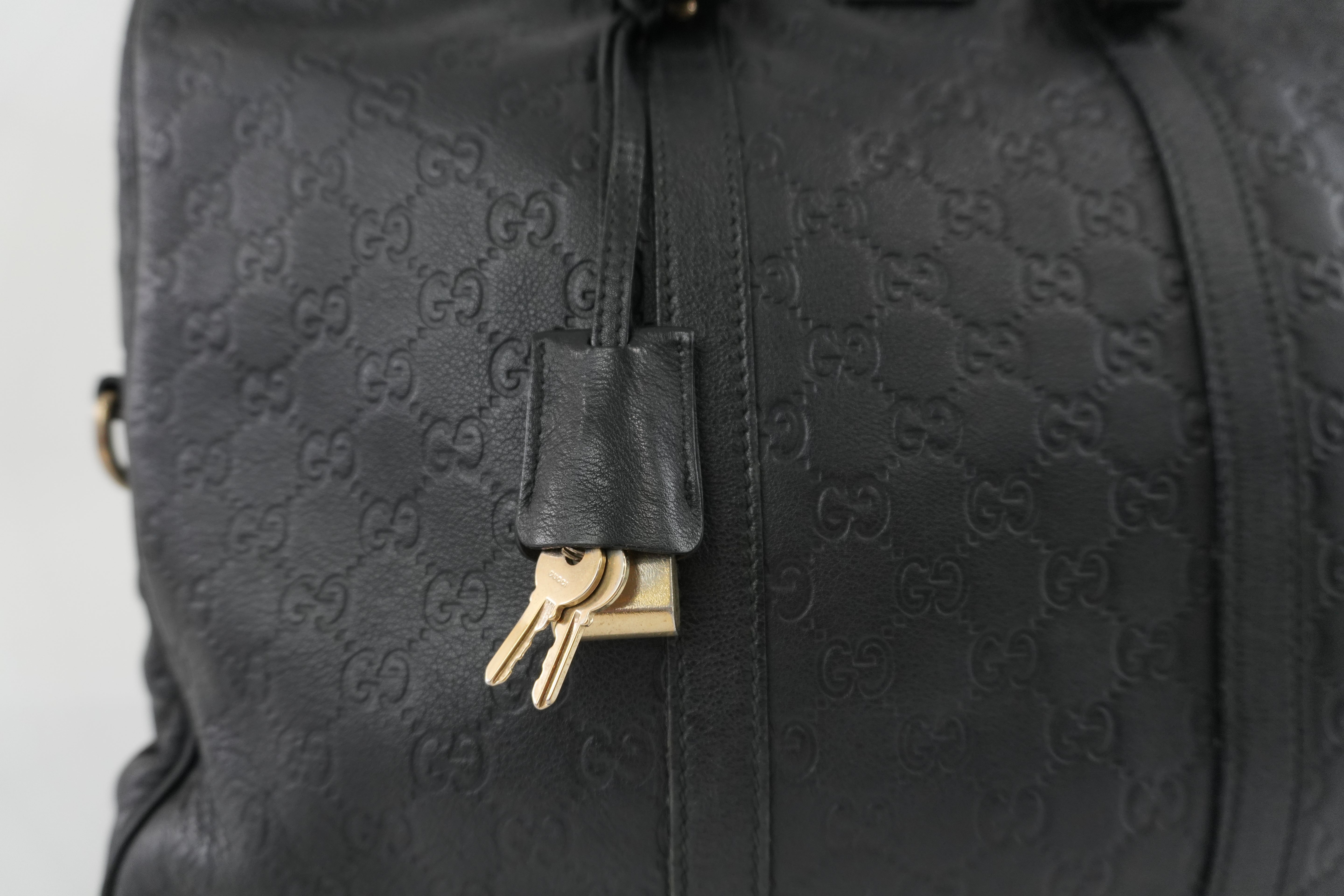 Gucci Guccisima Briefcase Black Leather Used